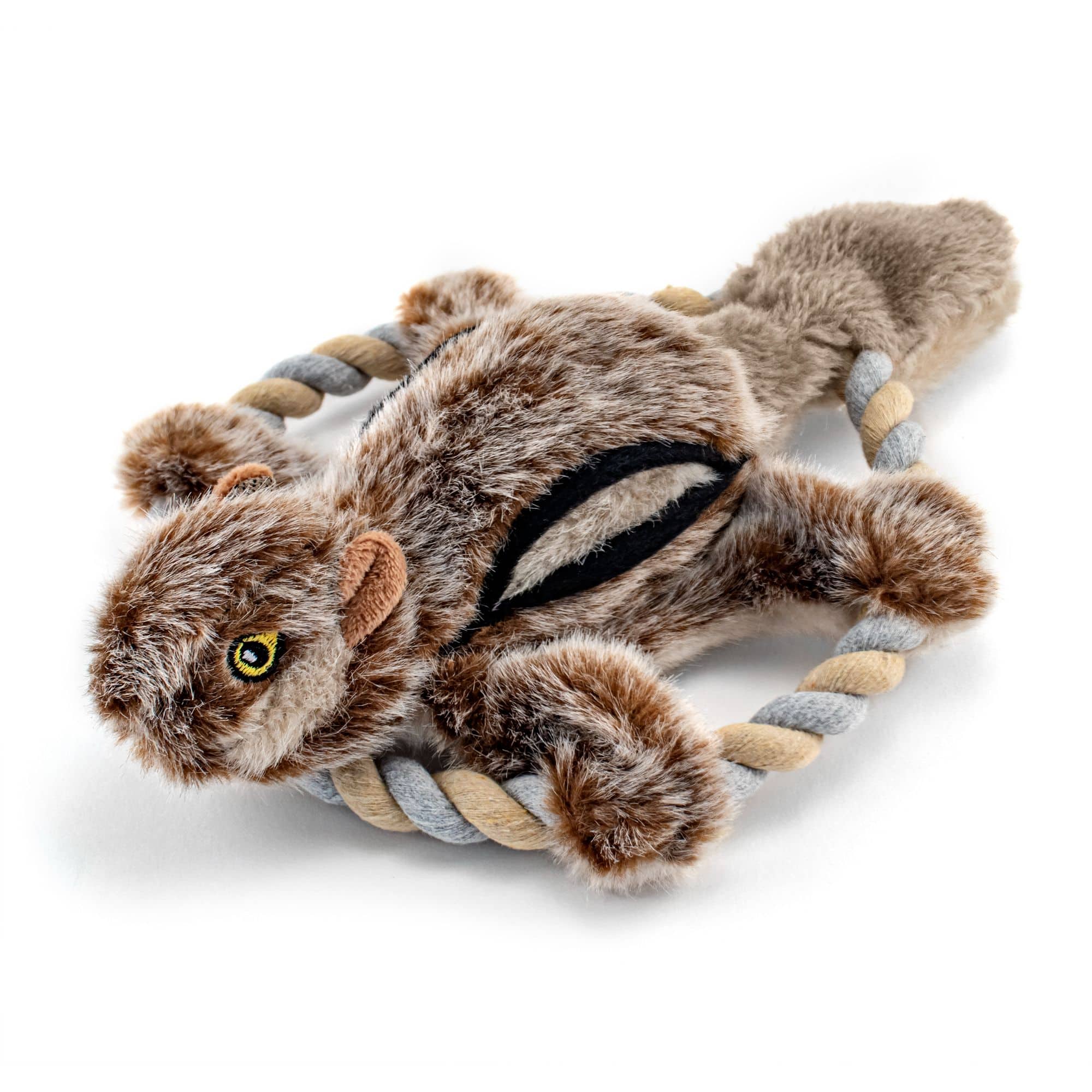 Ruffin&#x27; It&#x2122; Woodlands Chipmunk Plush Dog Toy with Rope Chew Ring