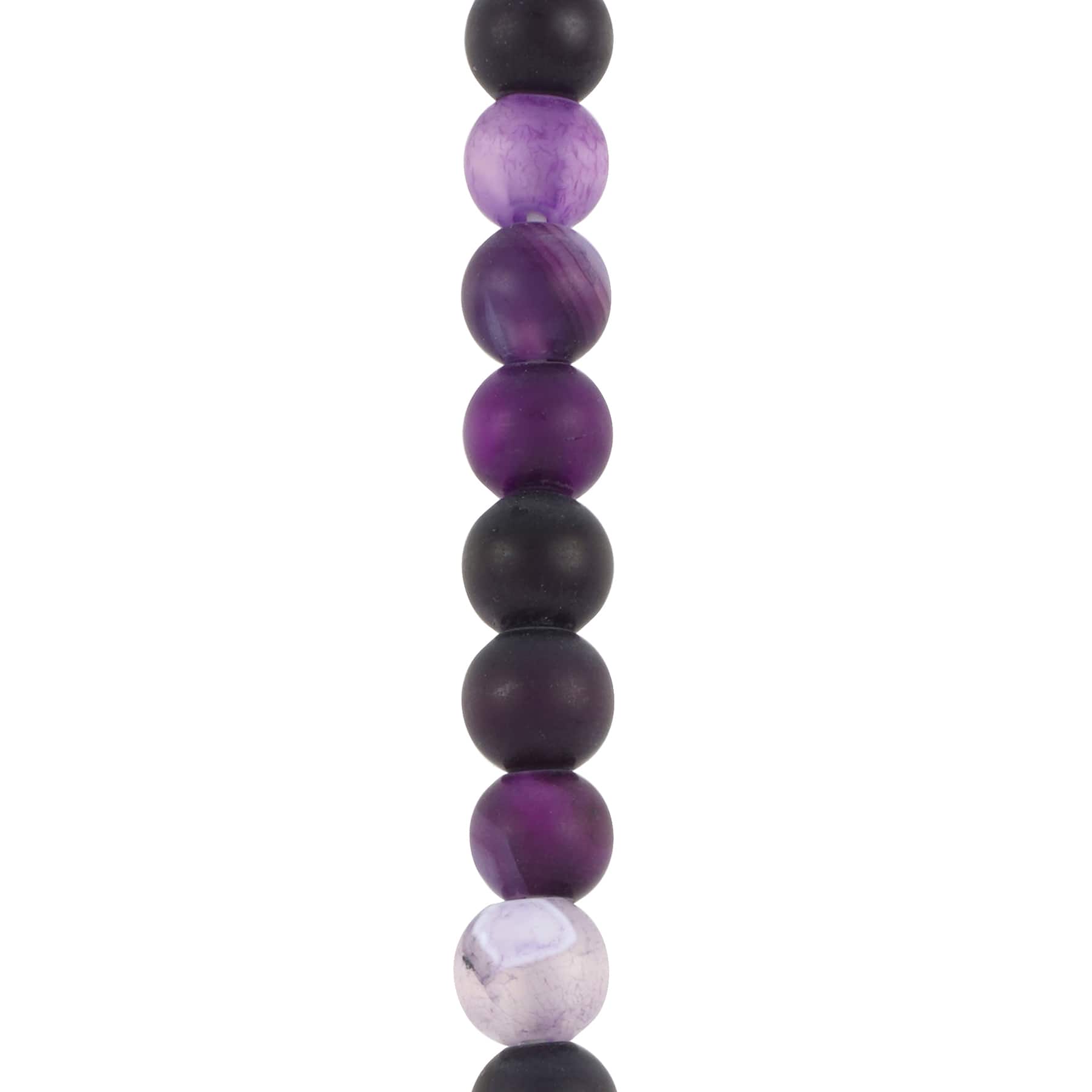 12 Pack: Purple Matte Agate Round Beads by Bead Landing™