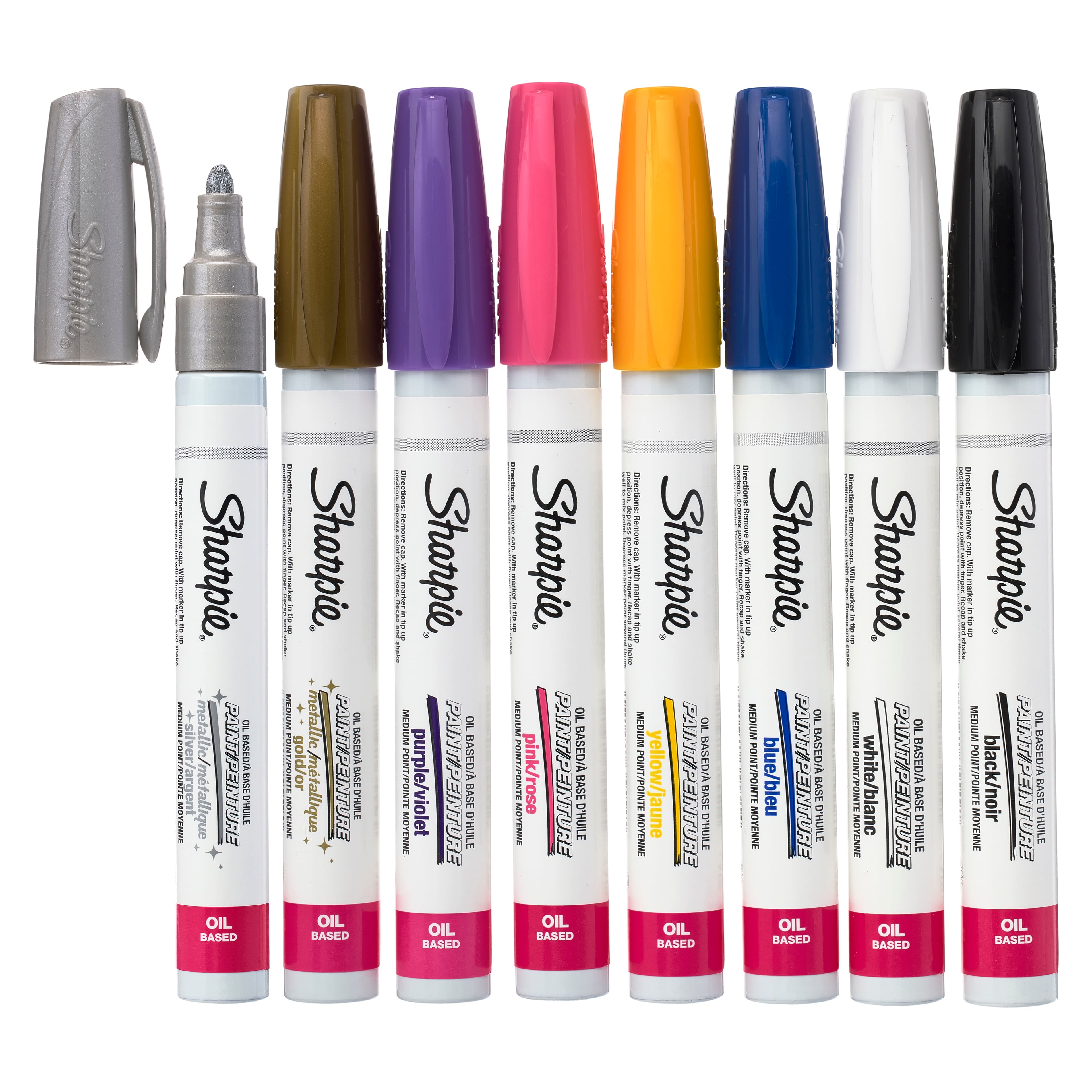 Sharpie Oil-Based Paint Markers, Fine Point, Bright Colors, 5 Count 