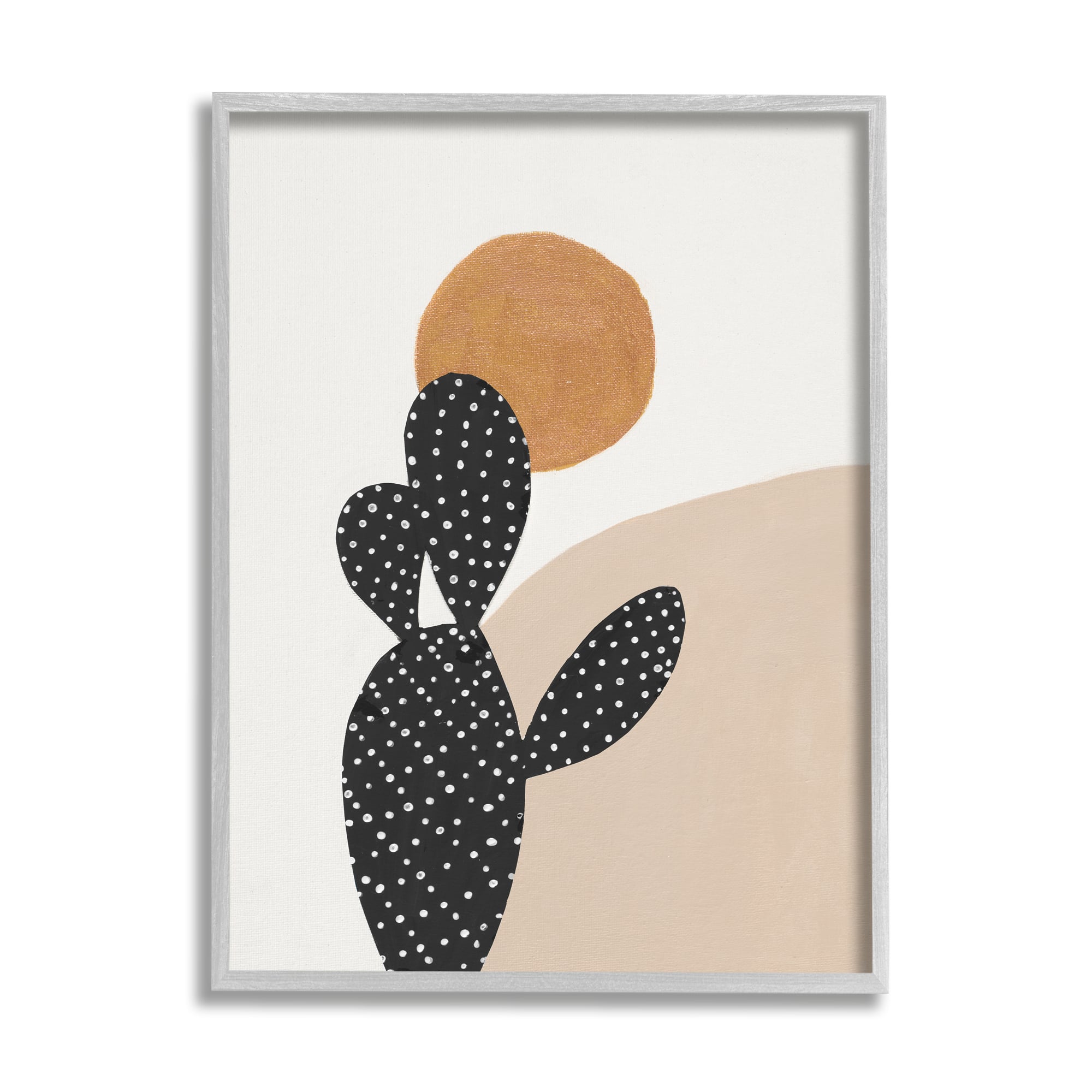 Stupell Industries Prickly Pear Terracotta Abstract Landscape Desert Sun in Gray Frame Wall Art