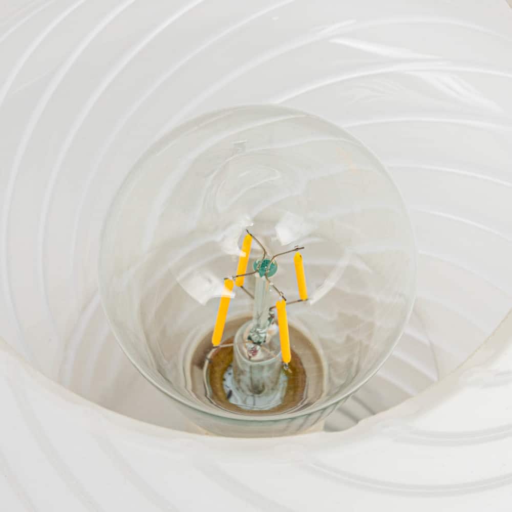 Hello Honey® 9.5" White Vintage Blown Glass Table Lamp