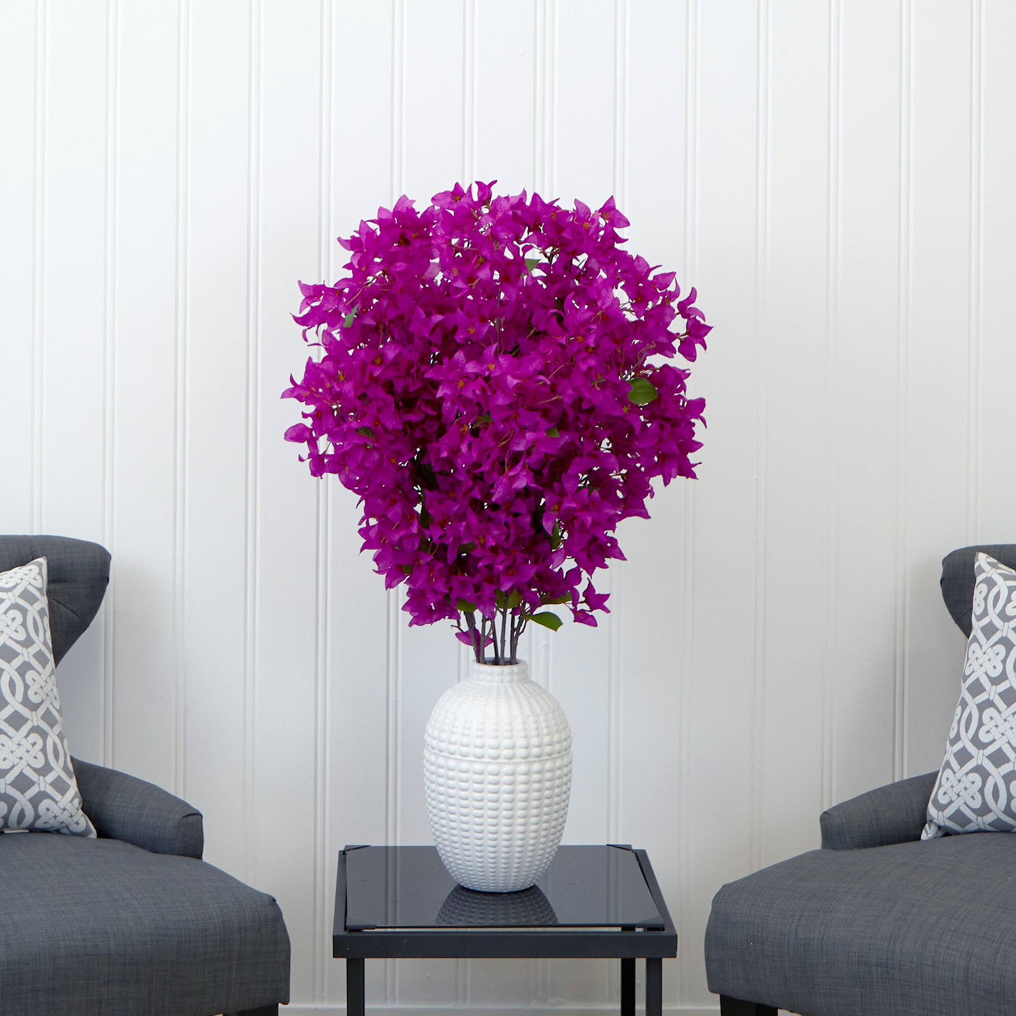 40" Artificial Purple Bougainvillea Arrangement with Vase