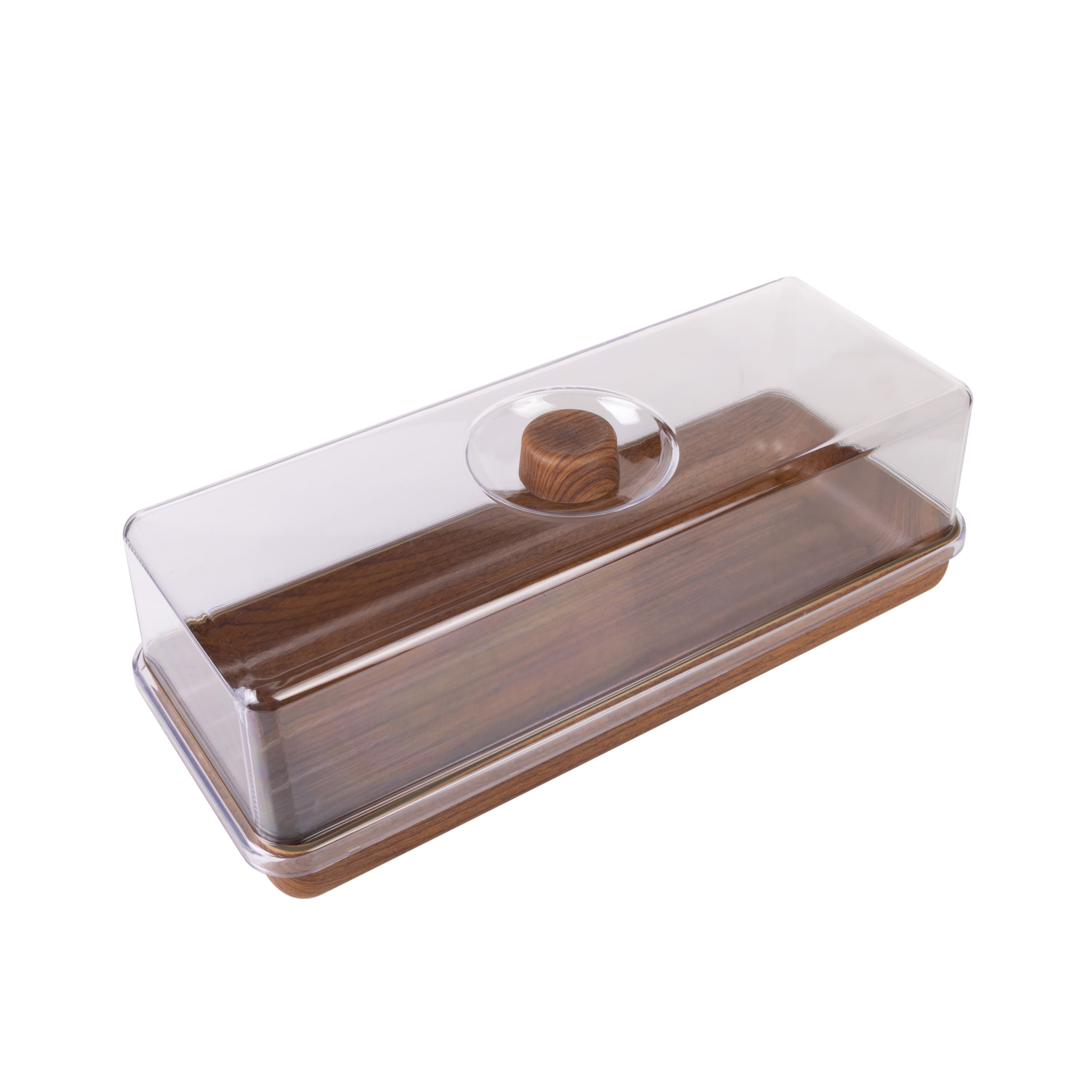 Luxe Party Mahogany Collection Bread &#x26; Cake Tray with Cover