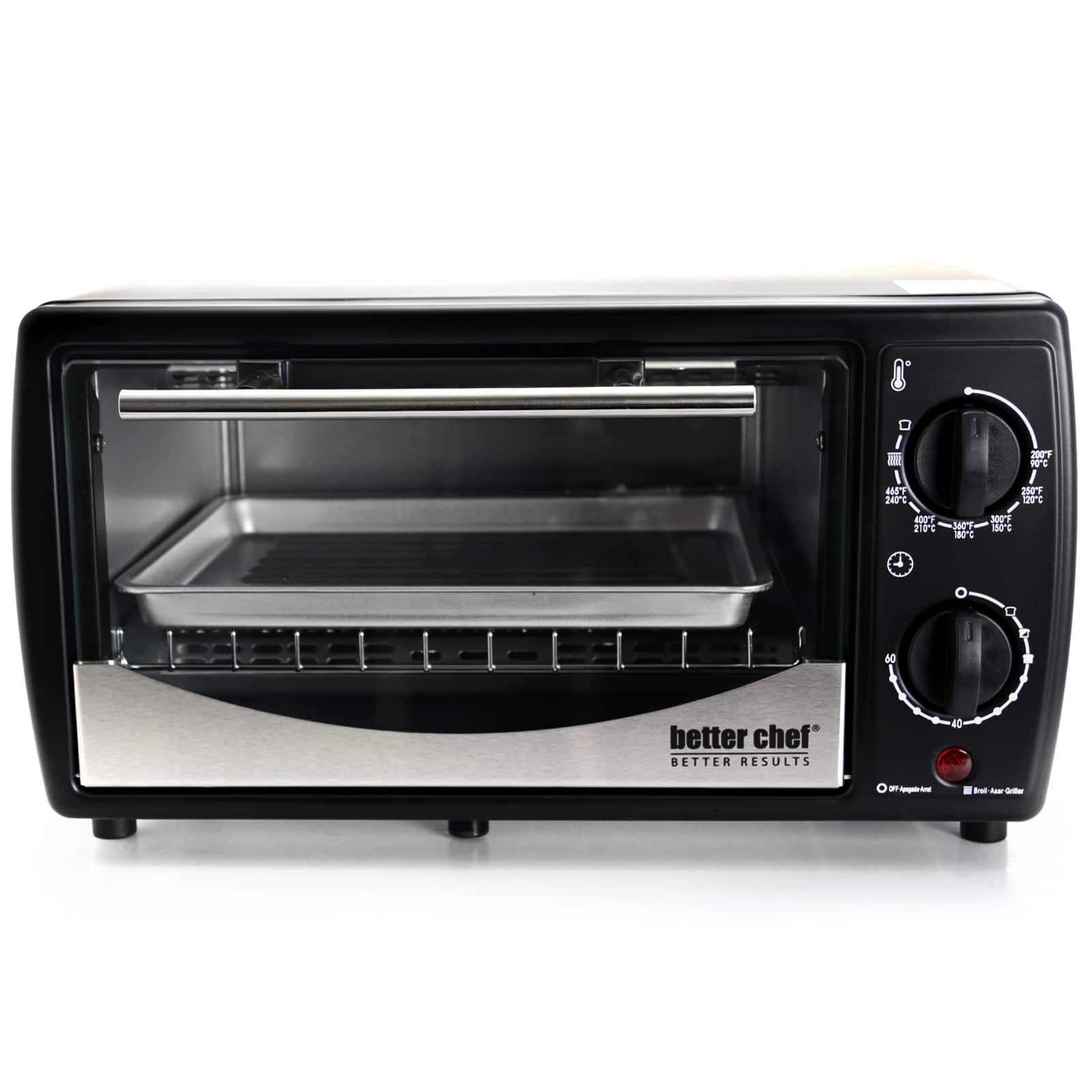 Better Chef 9L Black with Stainless Steel Front Toaster Oven Broiler