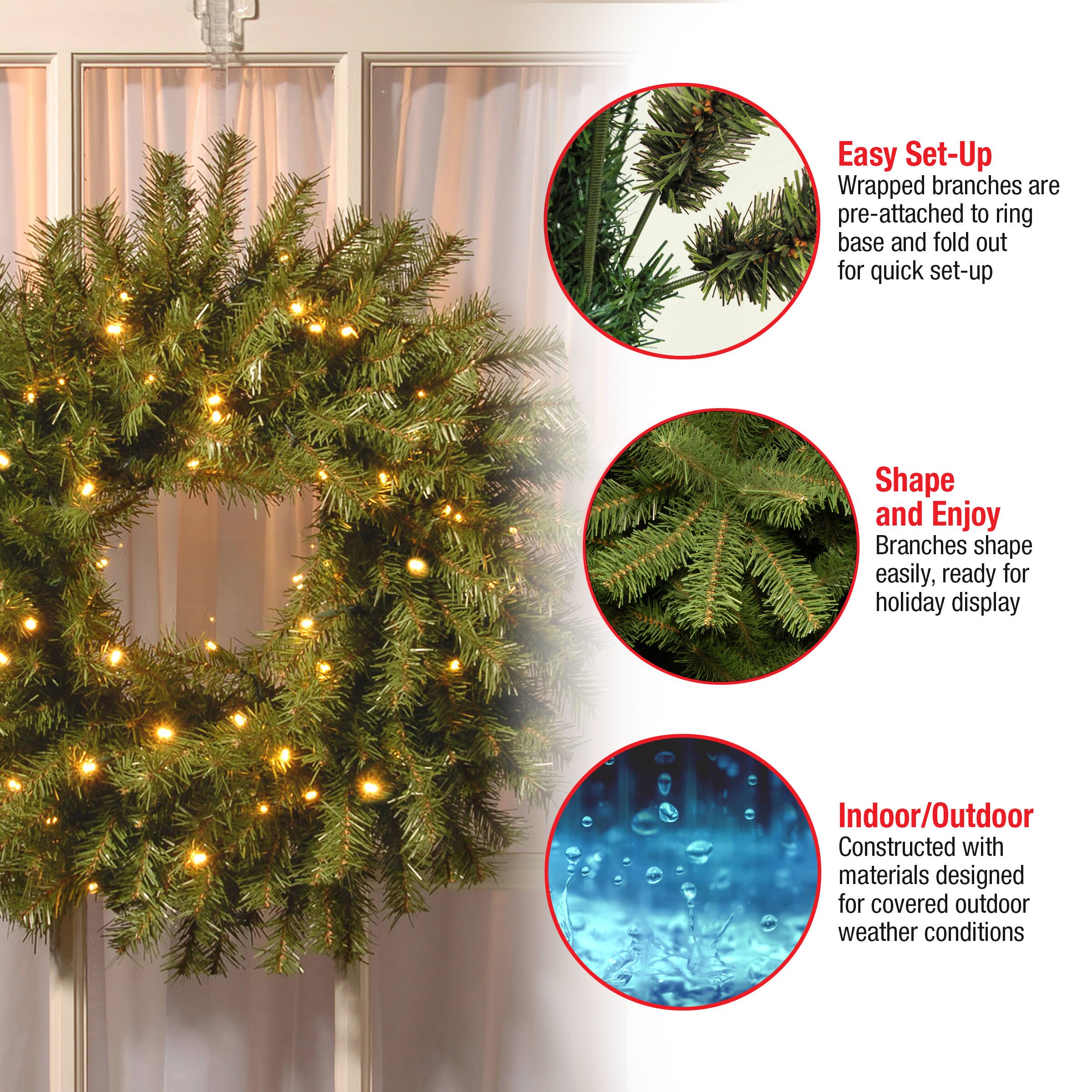 24" LED Norwood Fir Wreath