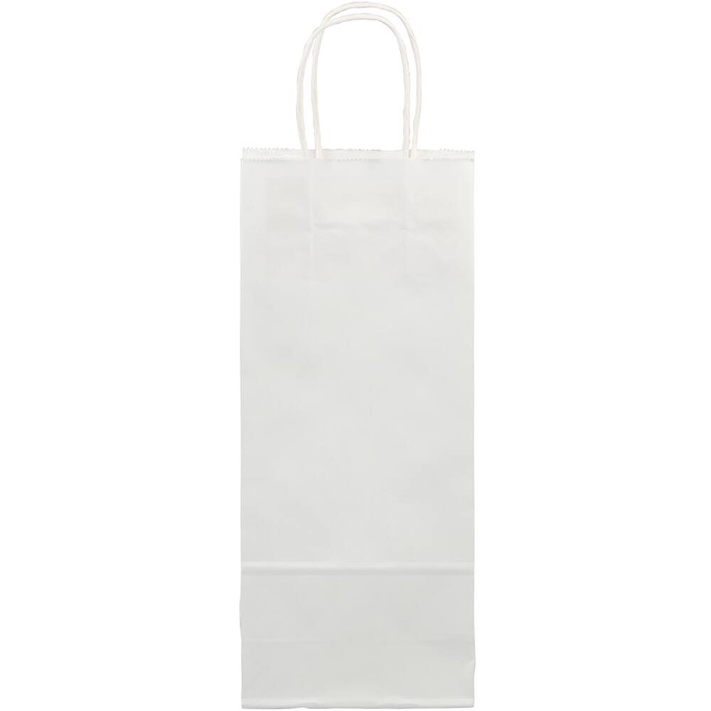 JAM Paper White Kraft Paper Wine Gift Bag, 100ct.