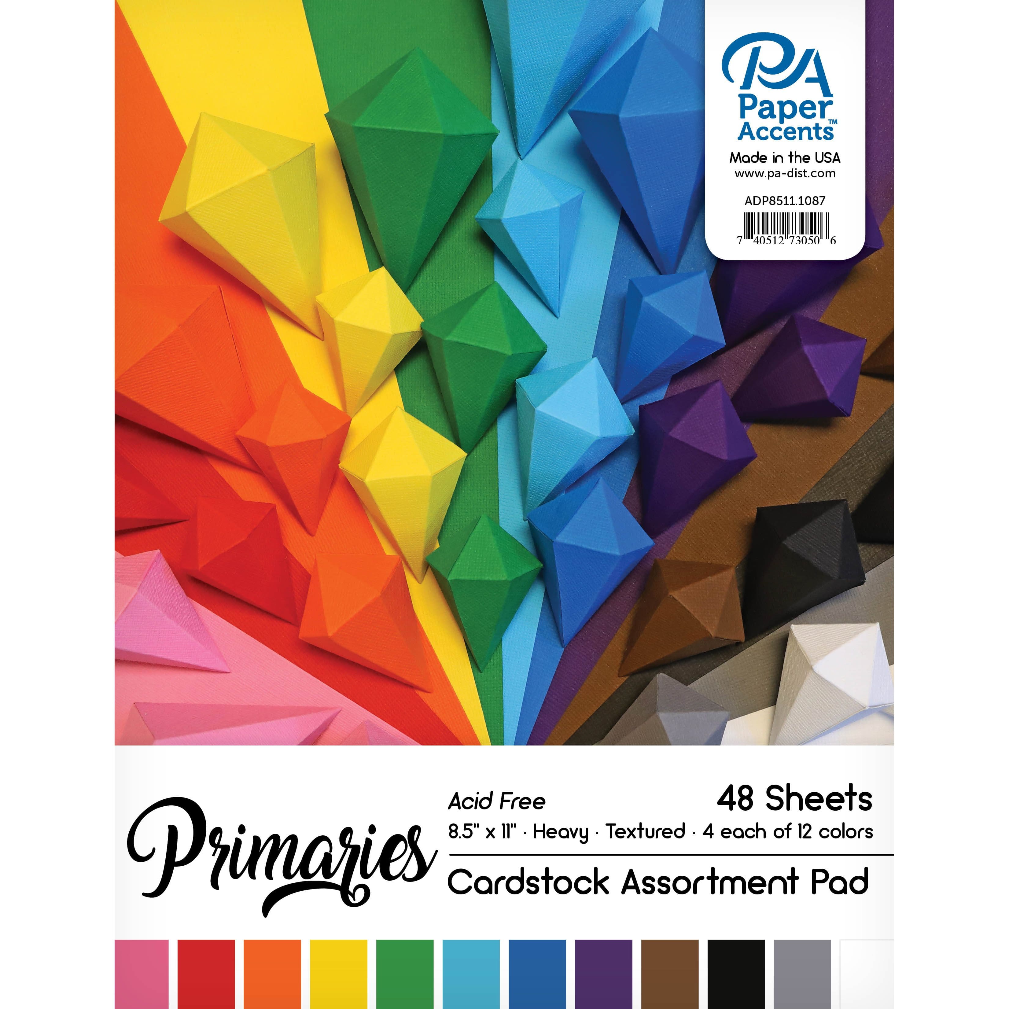 PA Paper™ Accents Primaries Heavy Cardstock Paper Pad, 8.5" x 11"