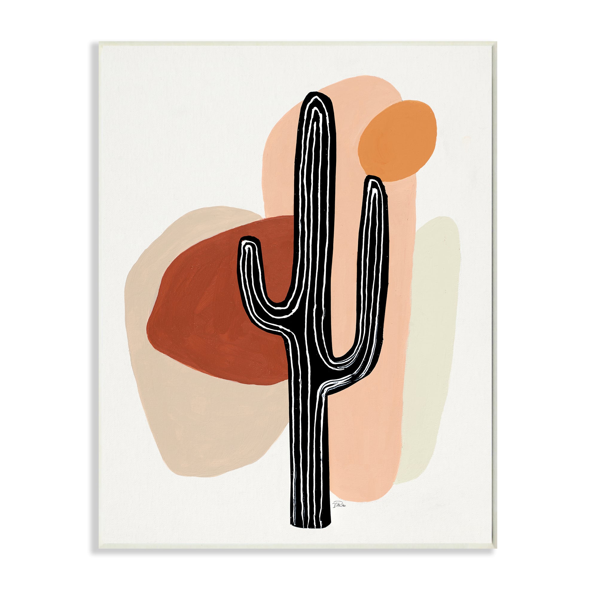 Stupell Industries Western Terracotta Abstract Desert Cactus Plant Wall Plaque