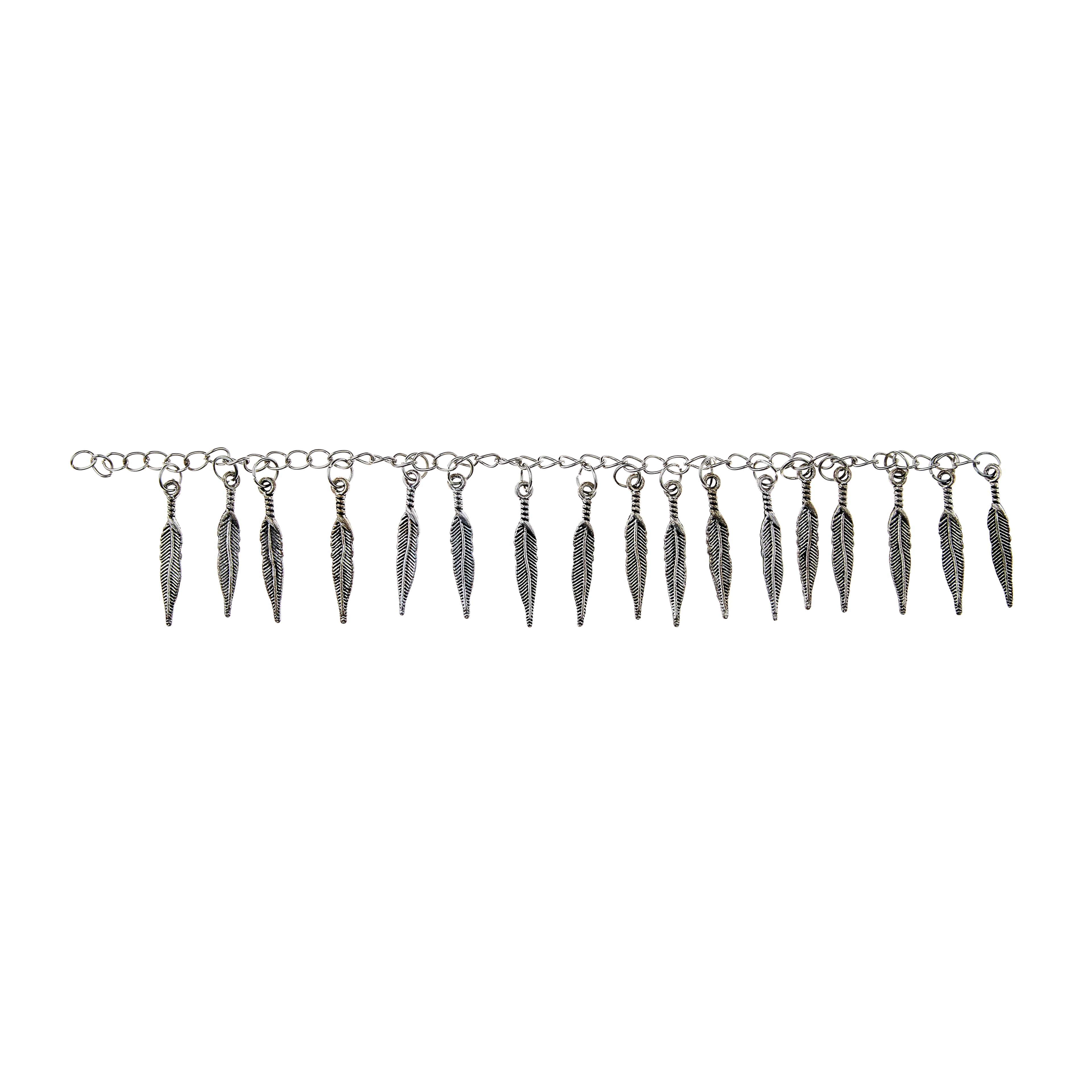 Silver Plated Feather Charms, 25mm by Bead Landing™