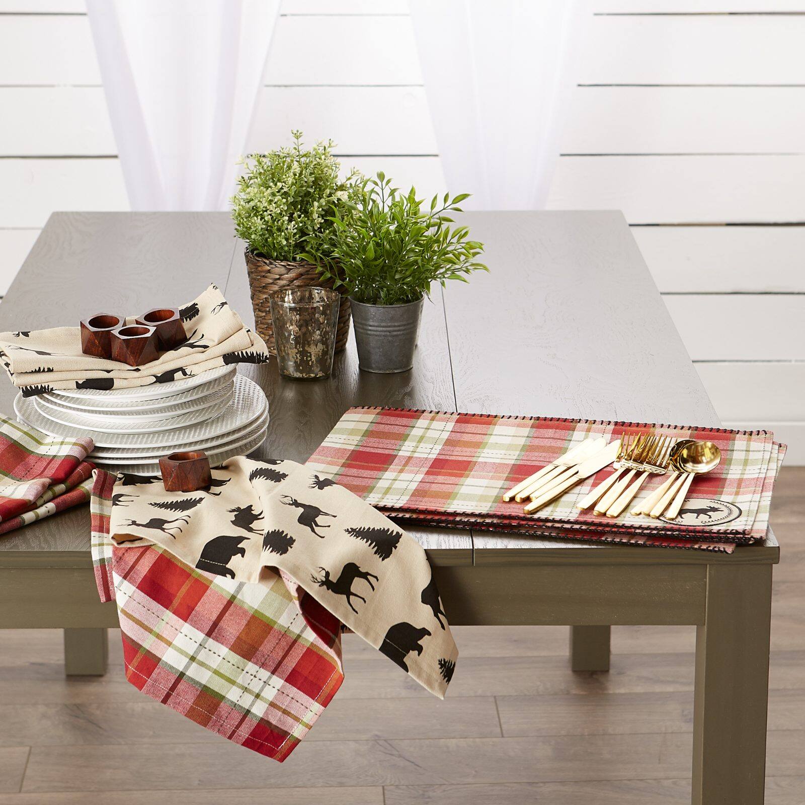 DII&#xAE; Mountain Trail Plaid Cloth Dinner Napkins, 6ct.