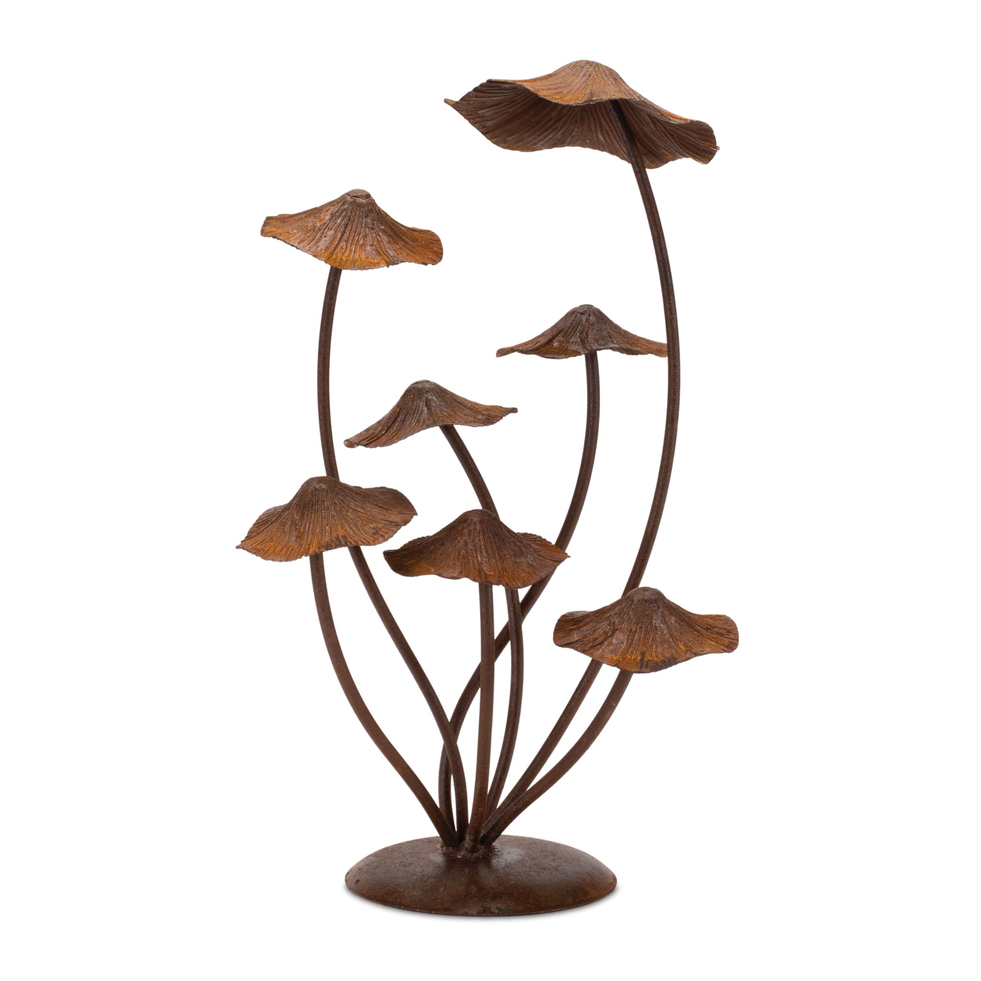 17&#x22; Bronze Metal Mushroom Garden Accent