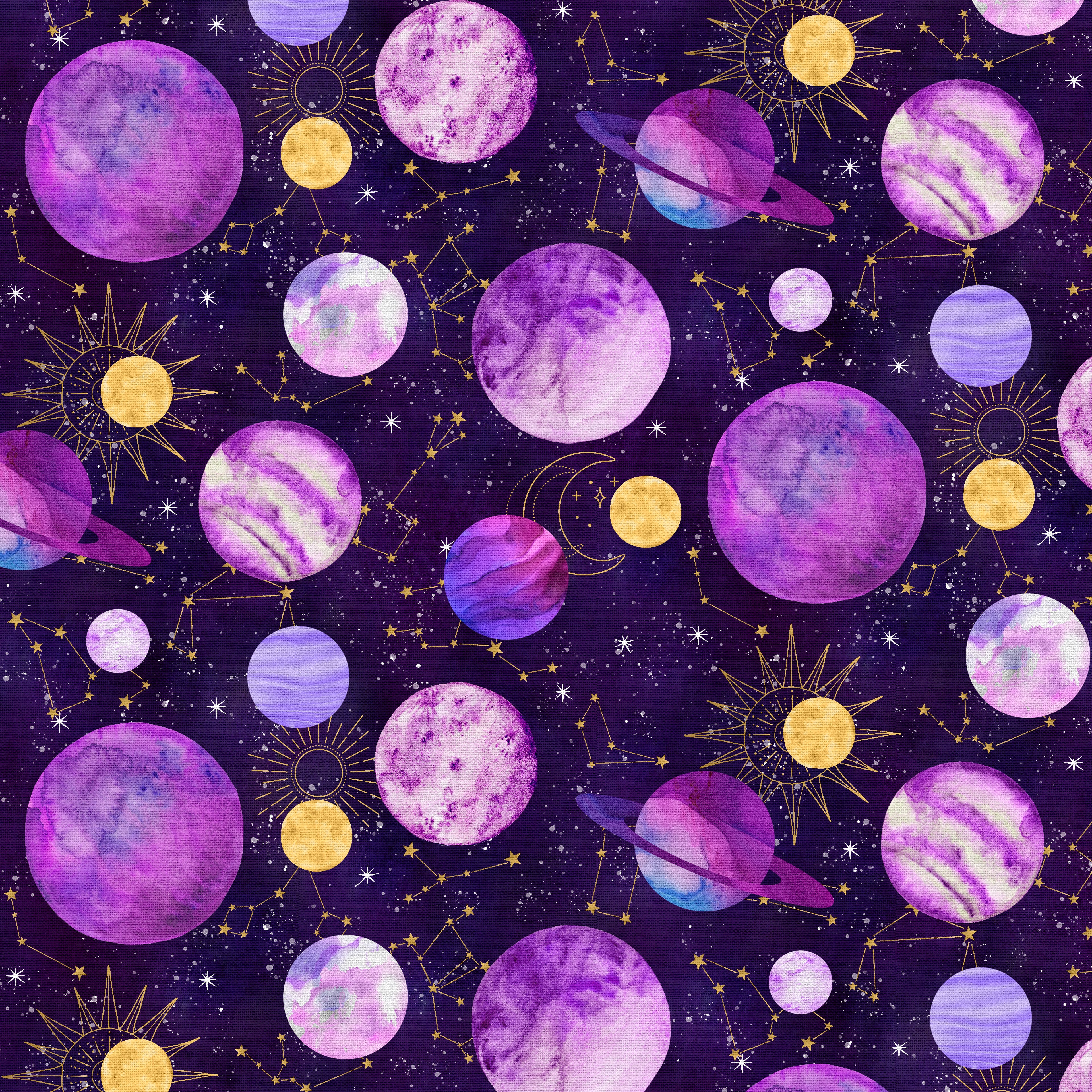 Purple Space Cotton Fabric Bundle by Loops & Threads™