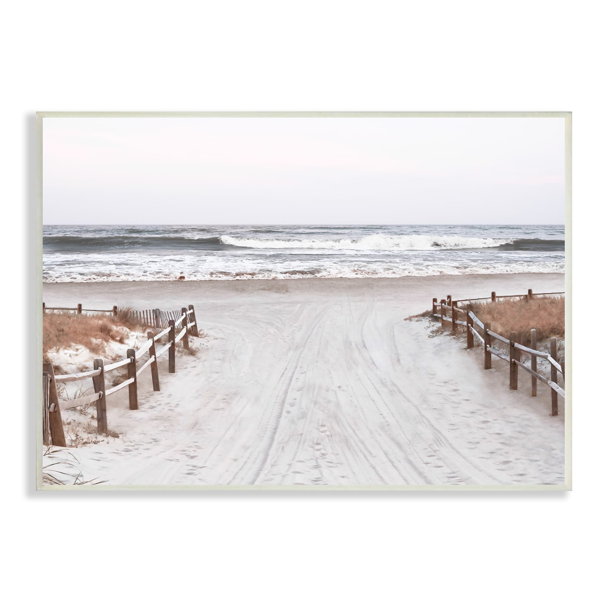 Stupell Industries Beach Wave Shoreline Foggy Horizon Wall Plaque Art