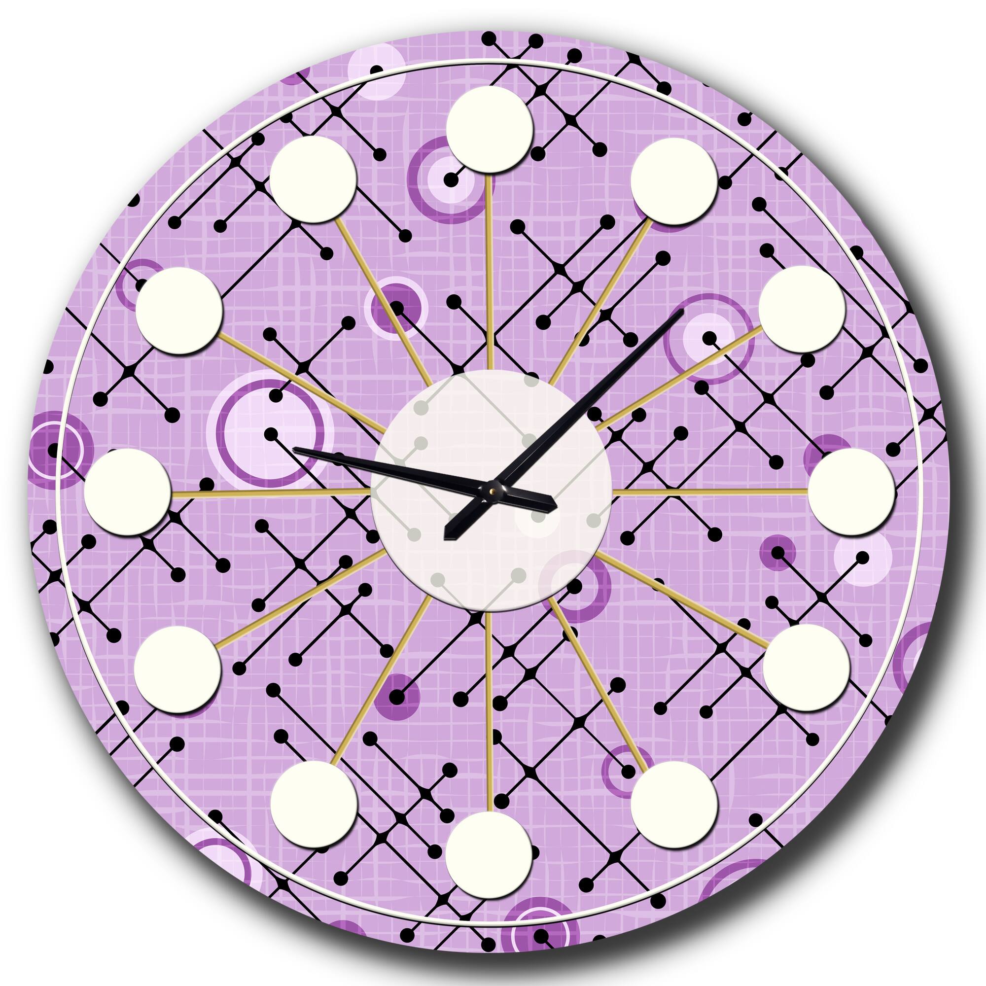 Designart '1950 Retro Pattern Iii Mid-Century Modern Wall Clock