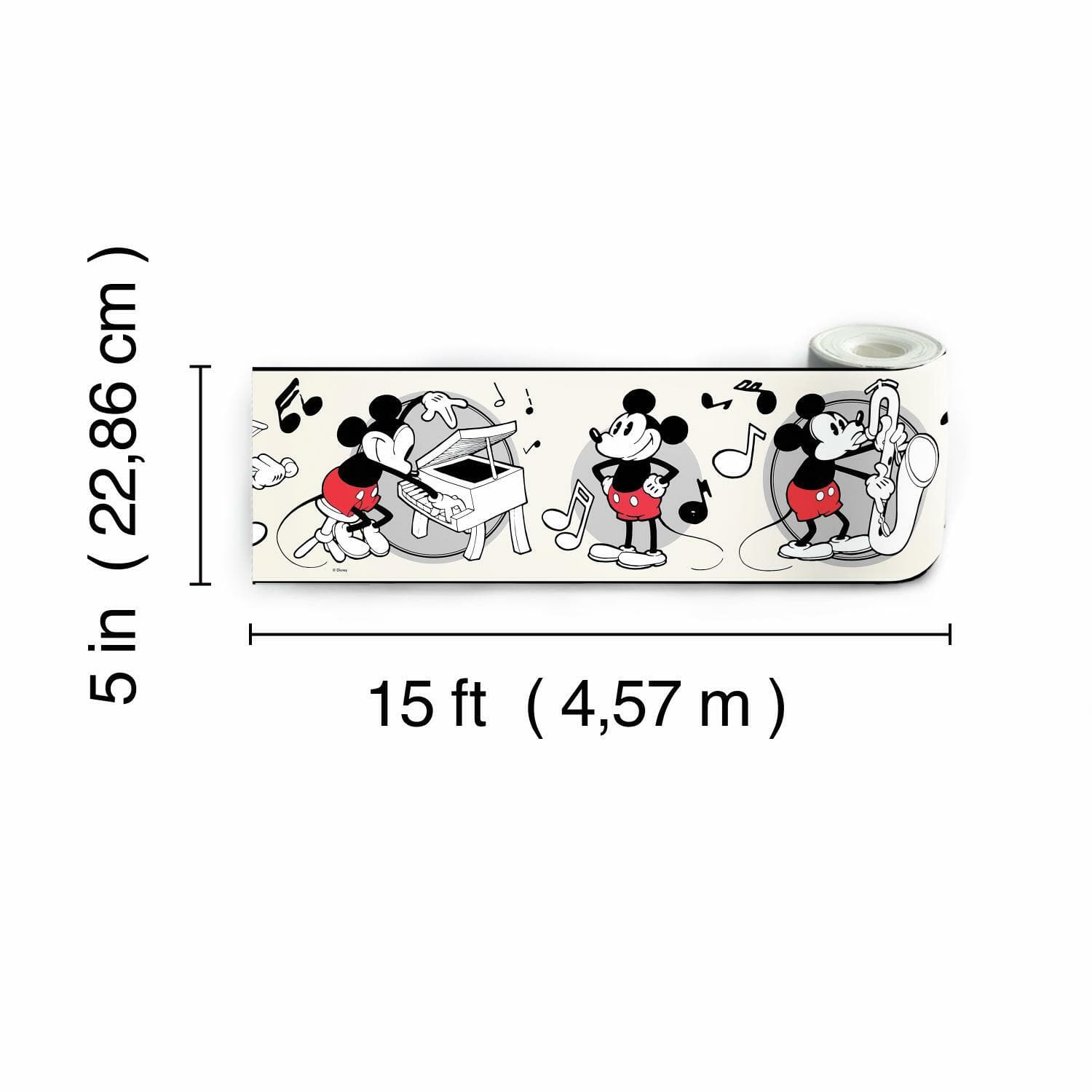 RoomMates Vintage Disney&#xAE; Mickey Mouse Peel &#x26; Stick Border