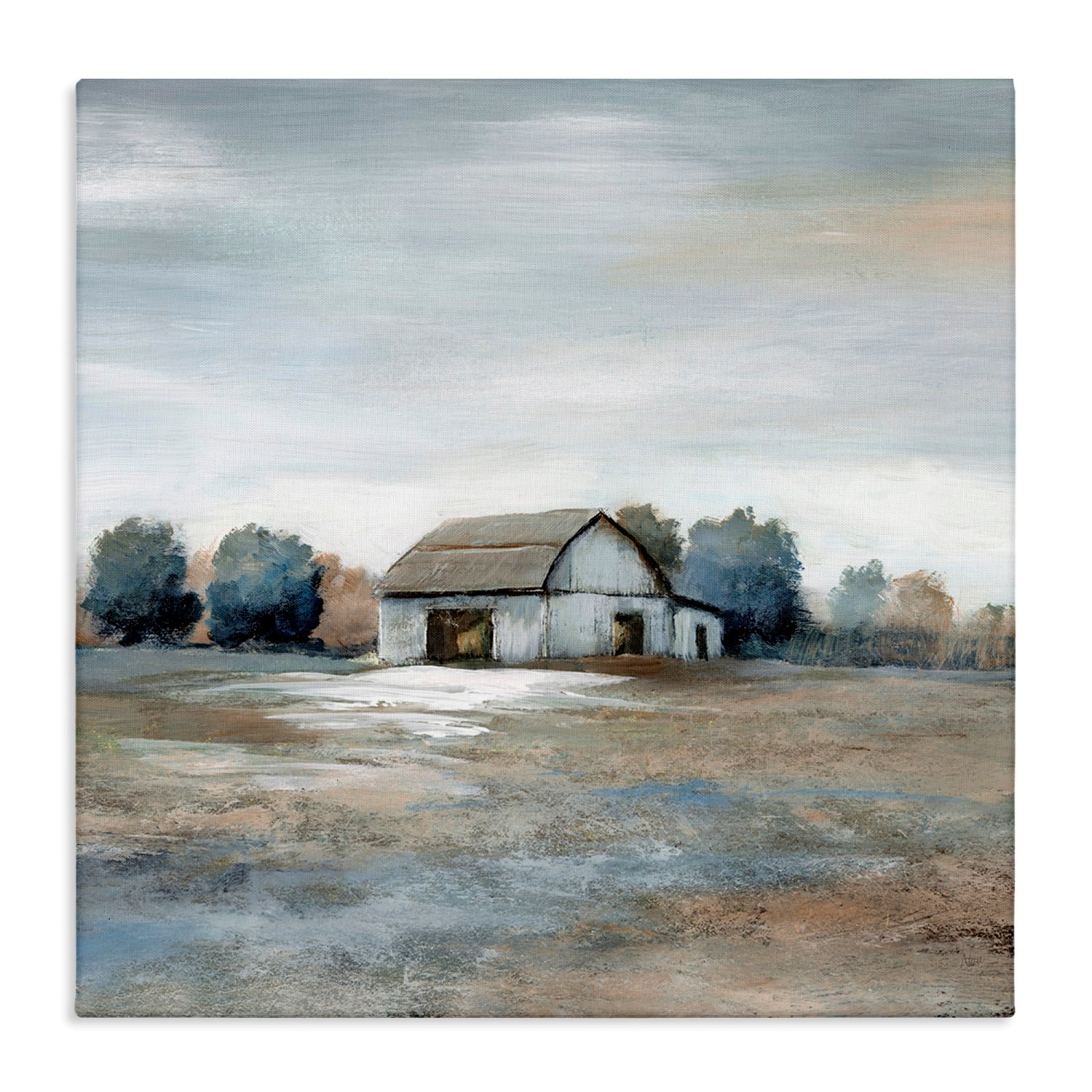 Stupell Industries Countryside Barn Neutral Tones Canvas Wall Art