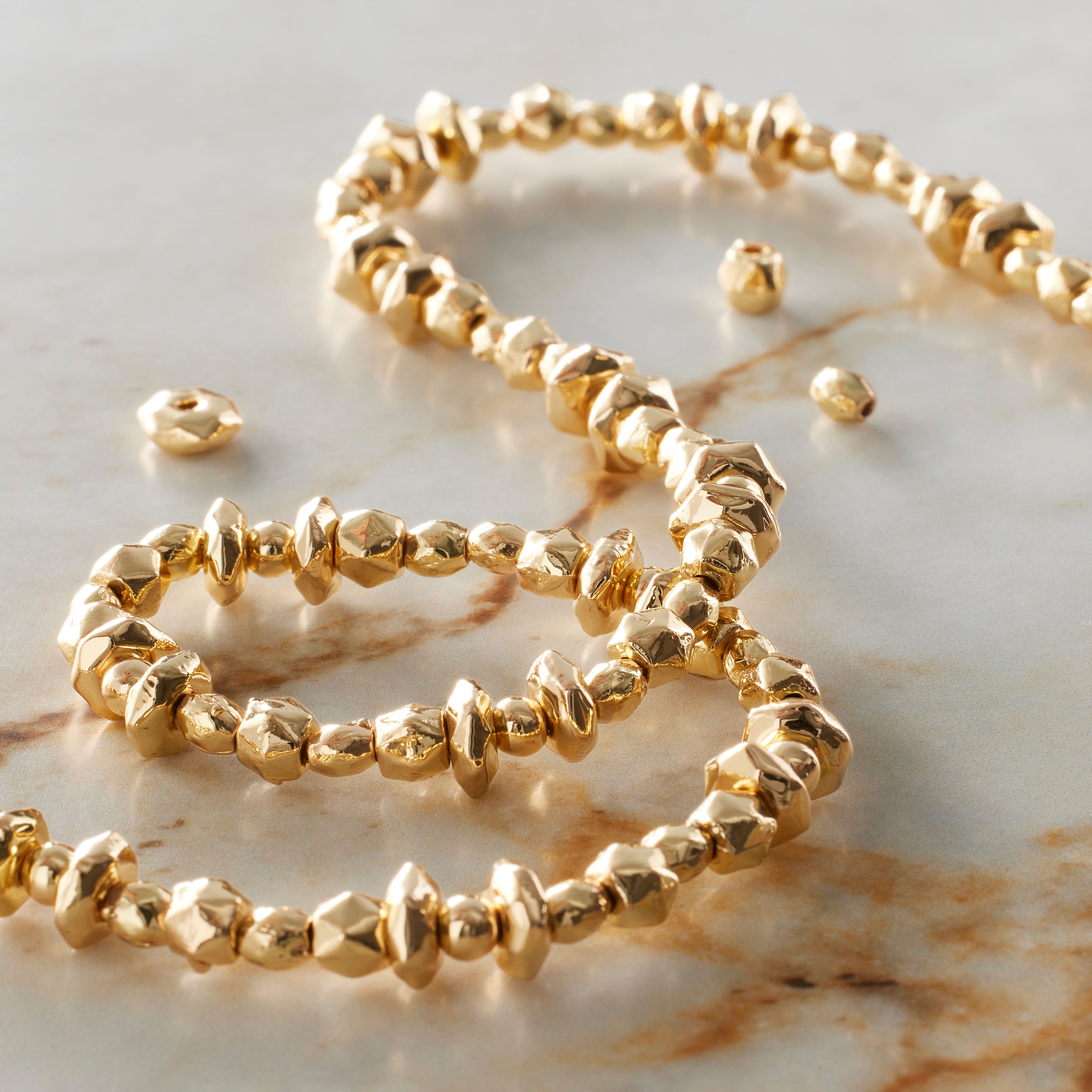 12 Pack: Gold Faceted Metal Bead Mix by Bead Landing™