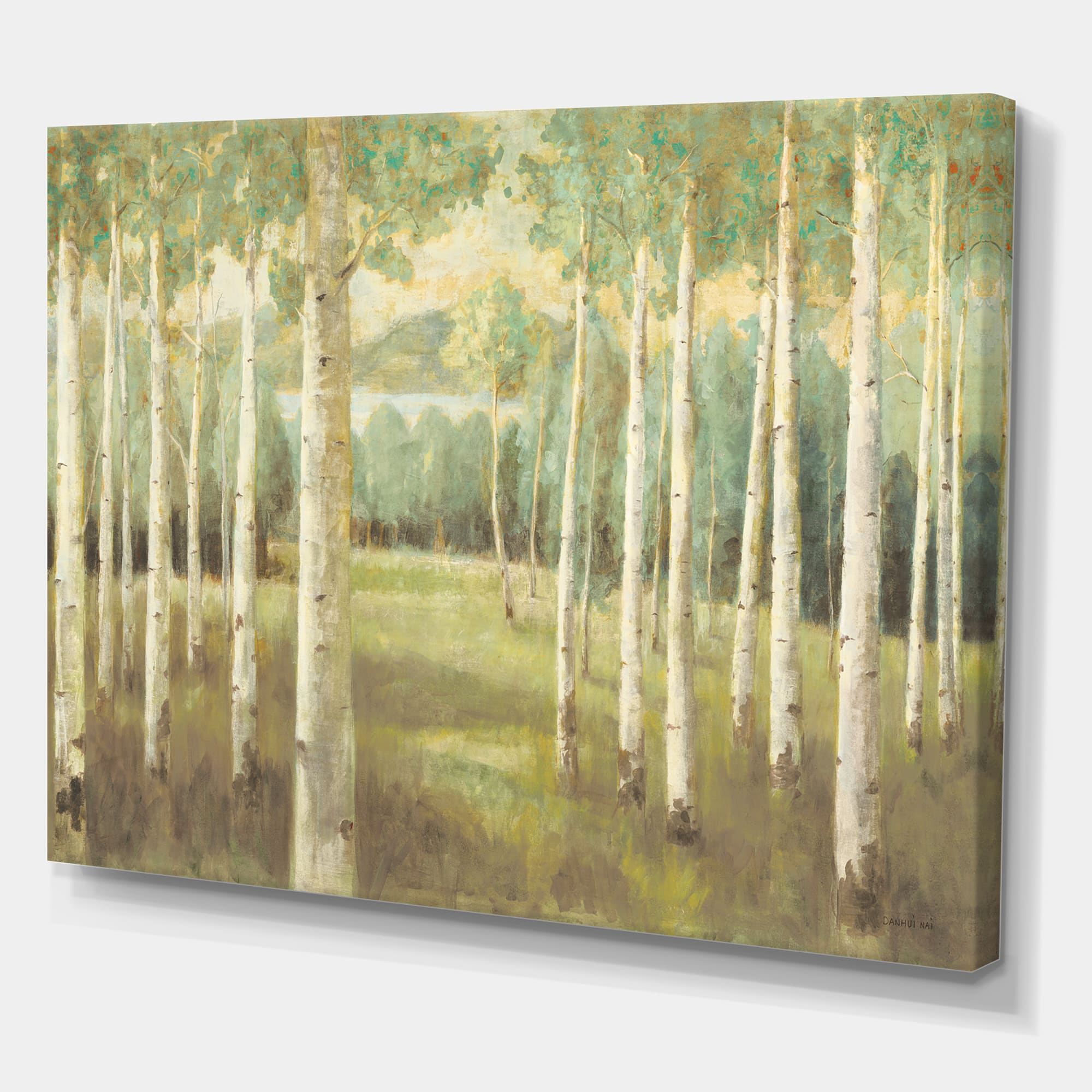 Designart - Aspens Neutral Forest - Traditional Gallery-wrapped Canvas