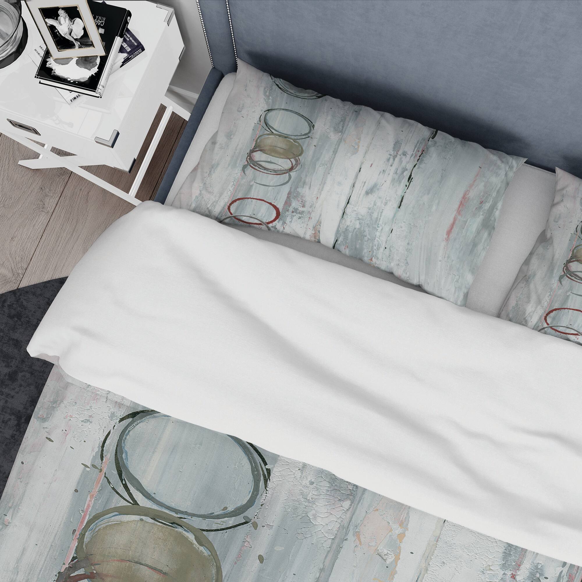 Designart &#x27;Whitewashed Syrah&#x27; Geometric Bedding Set - Duvet Cover &#x26; Shams