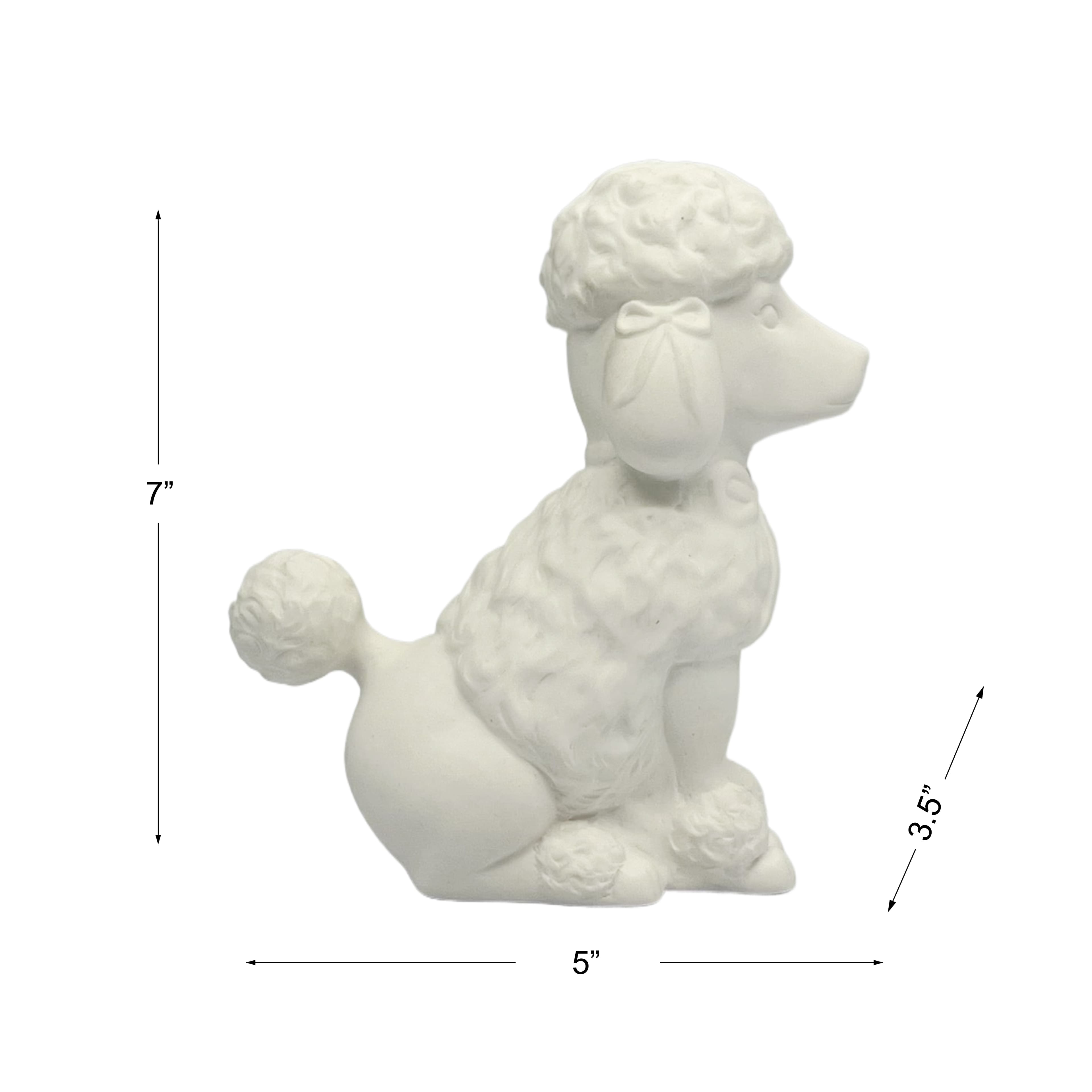 7&#x22; LED DIY Ceramic Poodle D&#xE9;cor by Make Market&#xAE;