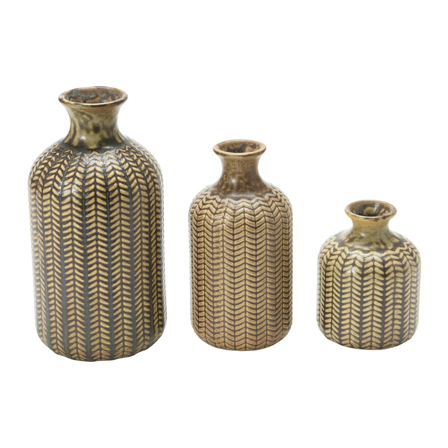 Hello Honey® Matte Olive Green Stoneware Vase Set