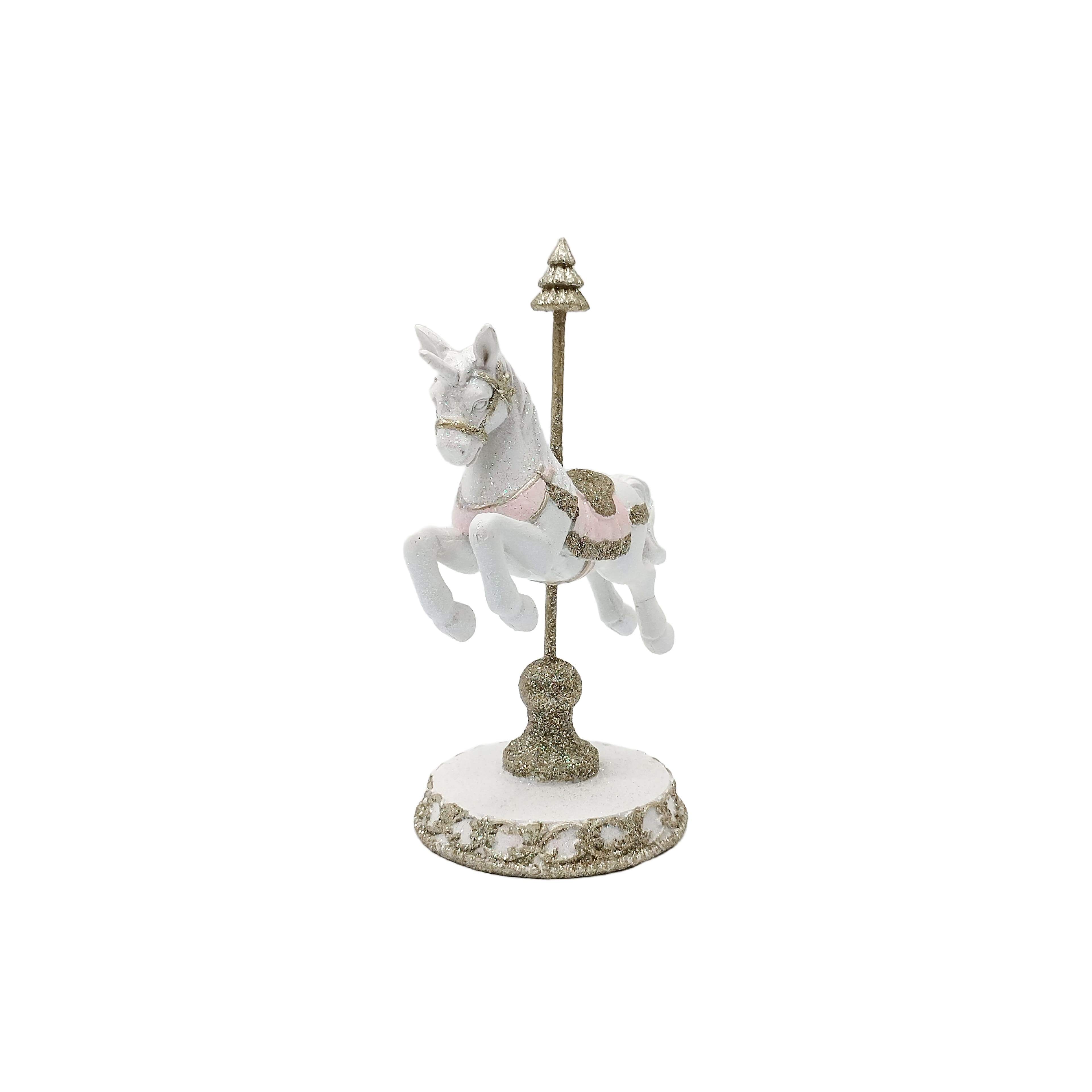 7.75&#x22; White &#x26; Gold Carousel Unicorn Tabletop D&#xE9;cor by Ashland&#xAE;
