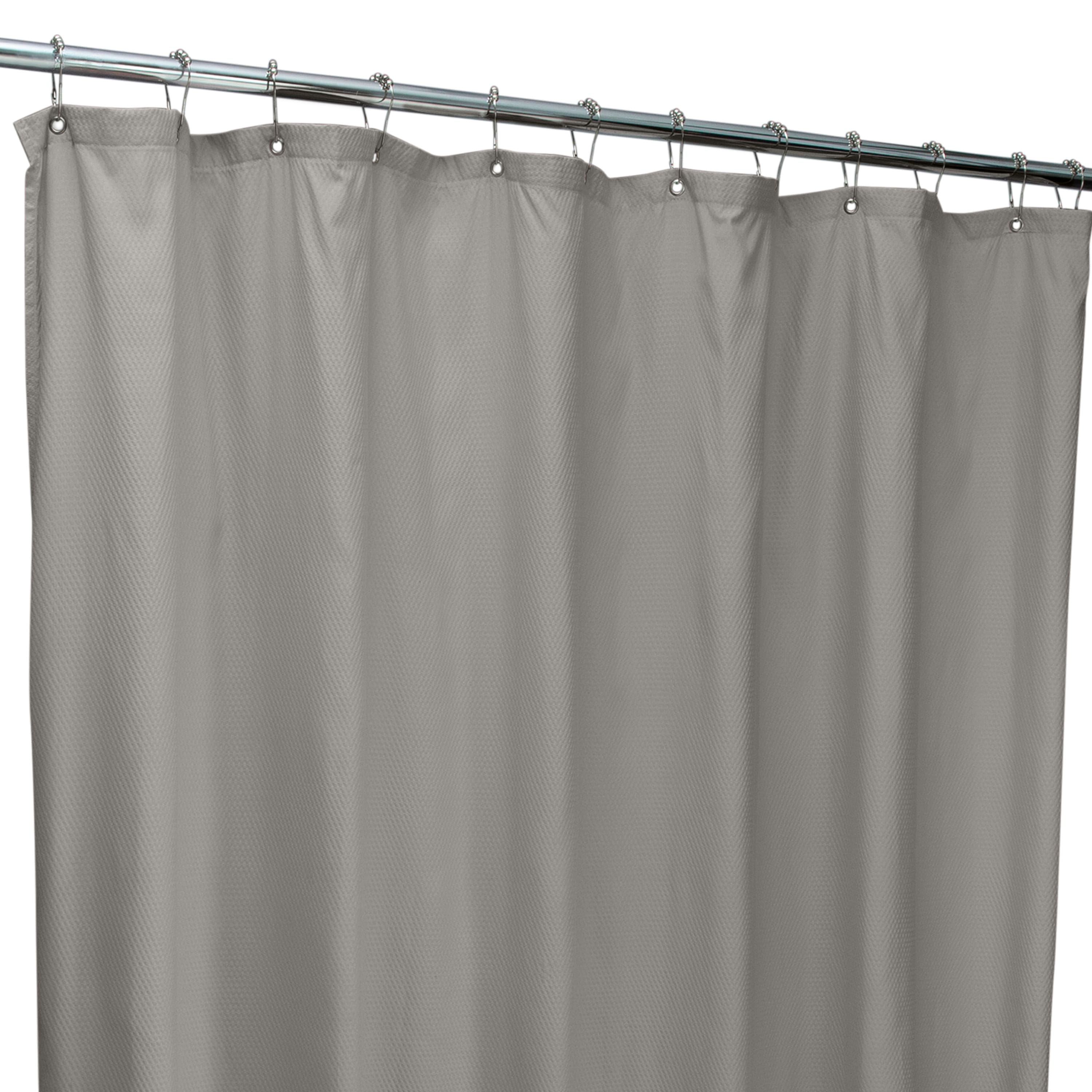 Bath Bliss Heather Gray Microfiber Soft Touch Shower Diamond Design Curtain Liner