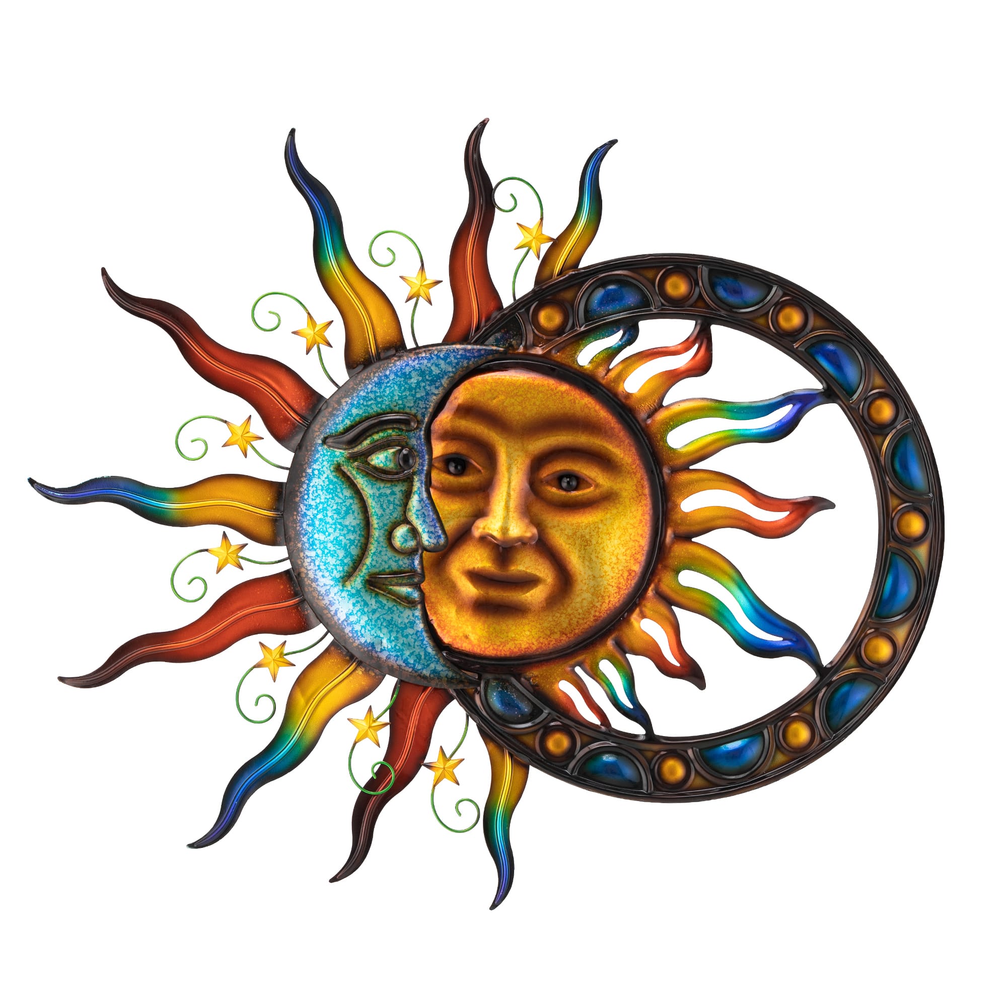 Glitzhome&#xAE; 33.5&#x22; Metal Sun &#x26; Moon Wall D&#xE9;cor