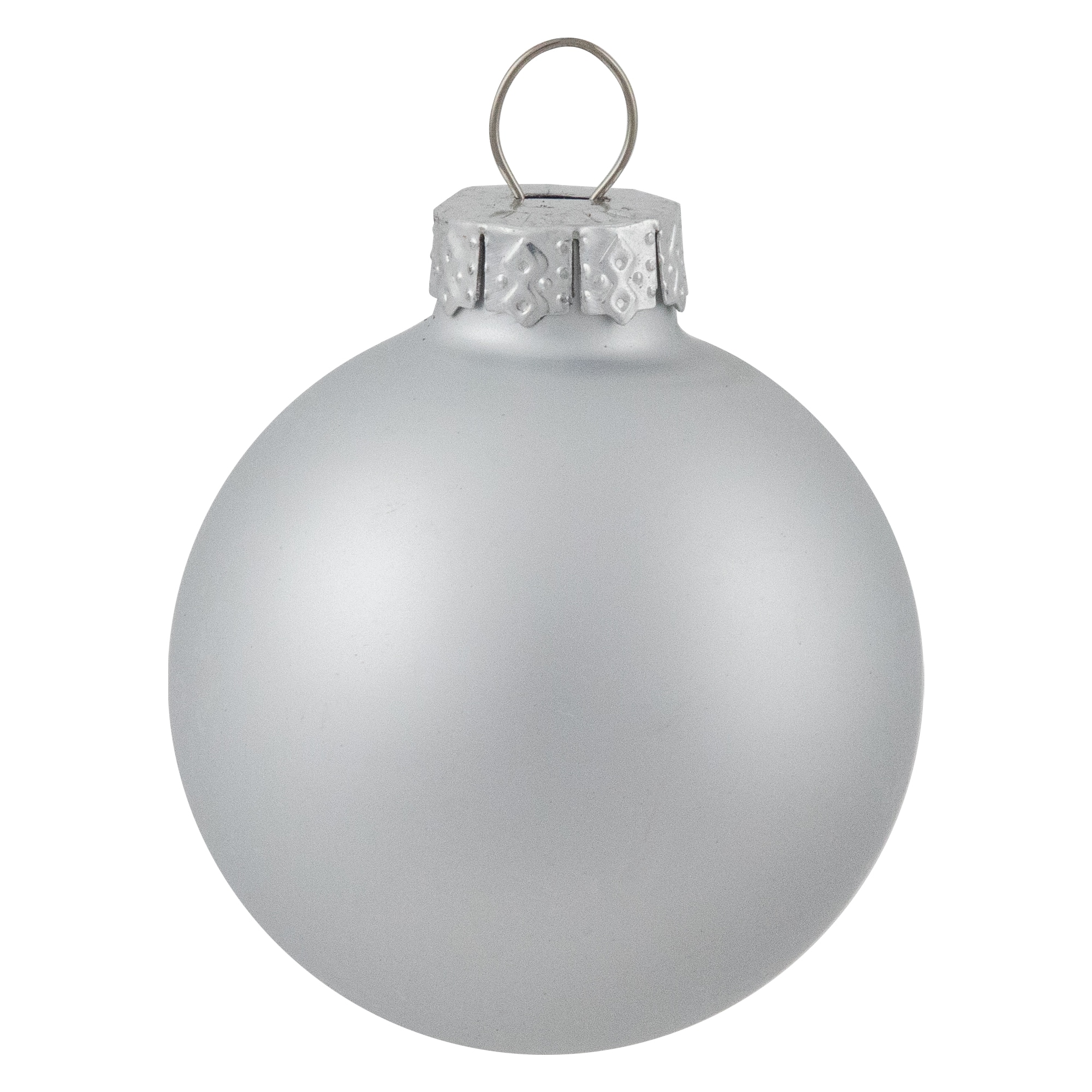 10ct. 1.75" Silver Shiny and Matte Glass Ball Christmas Ornaments