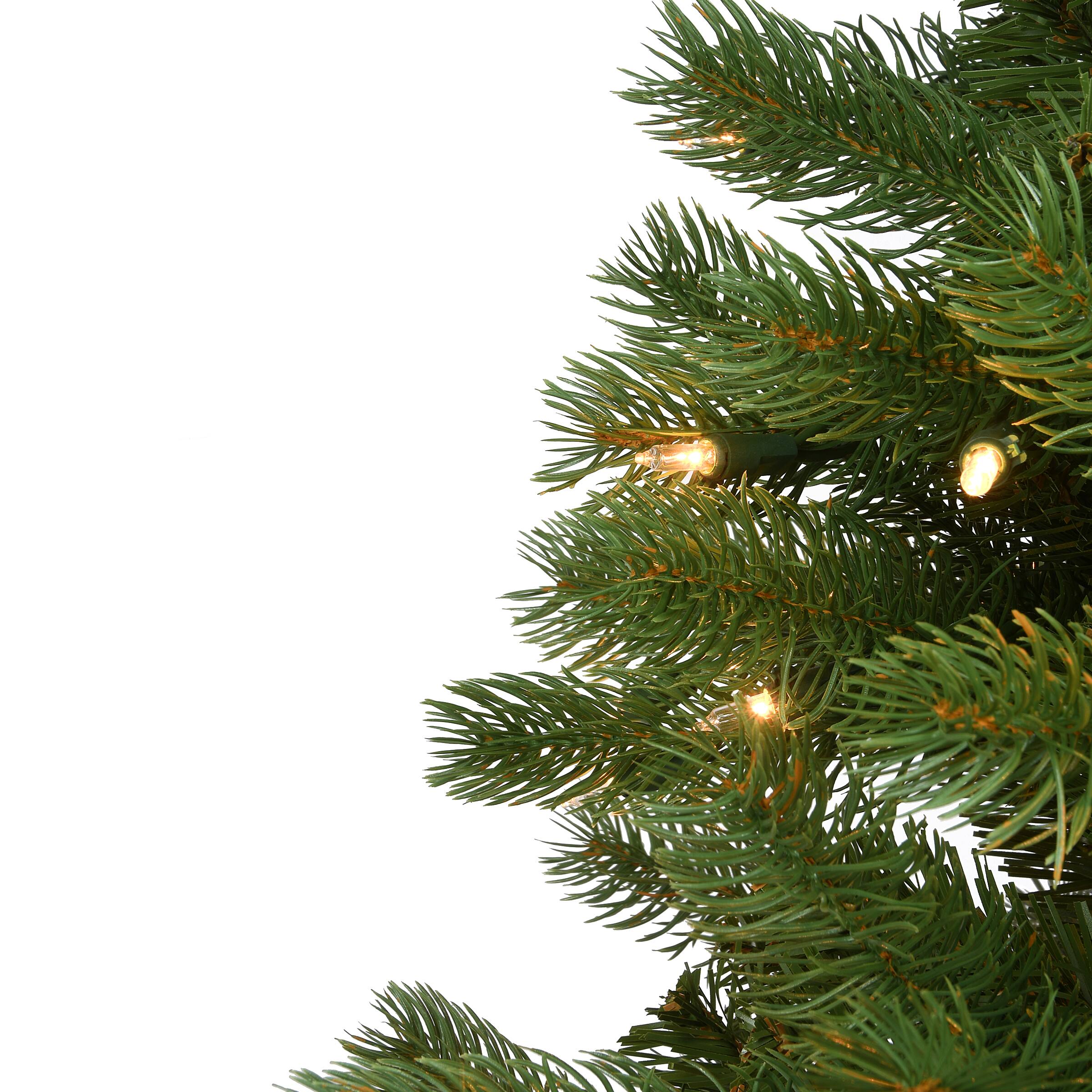 6.5 Ft. Pre-Lit Feel Real&#xAE; Downswept Douglas Fir Slim Artificial Christmas Tree, Clear Lights