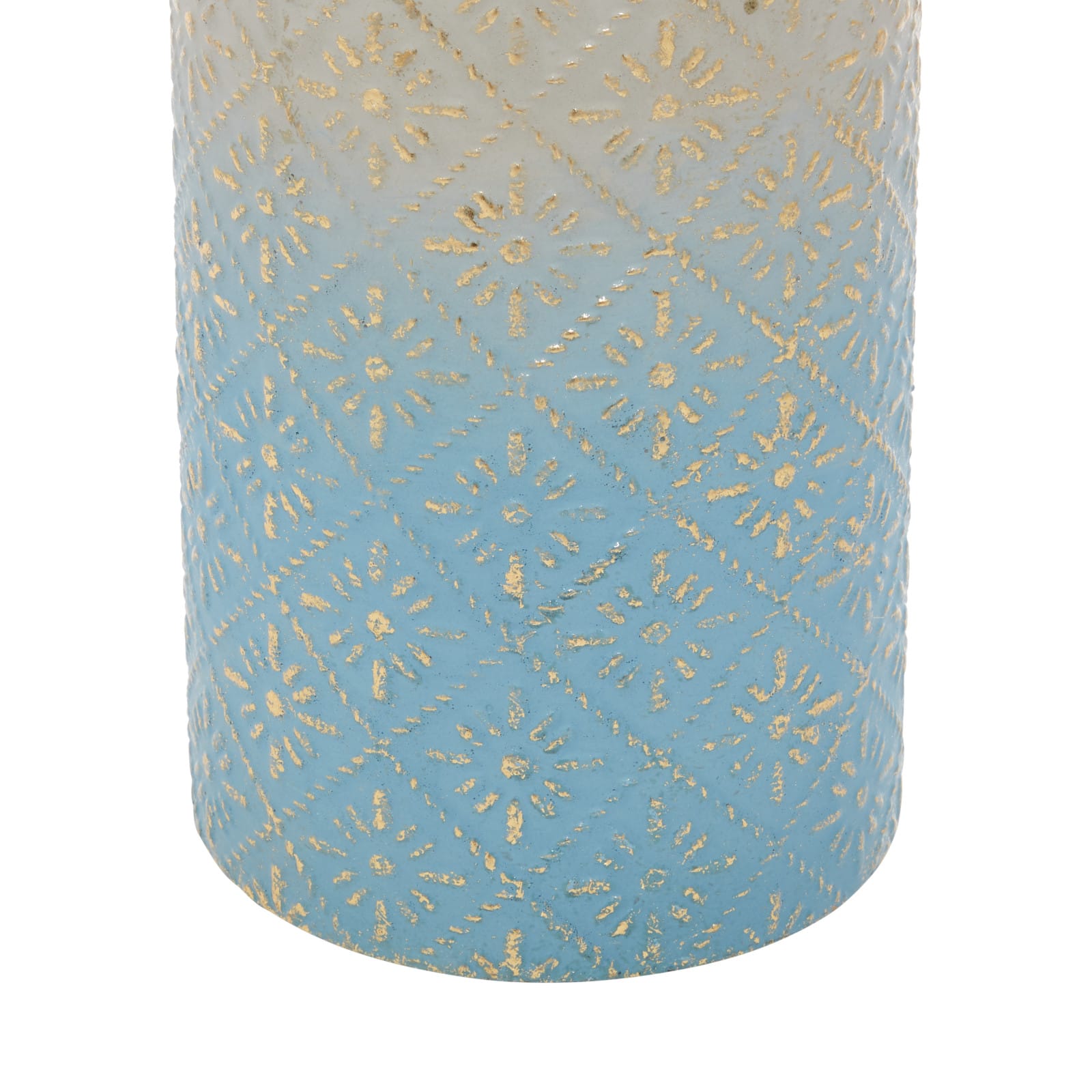 Set of 3 Blue Metal Coastal Style Vase, 27&#x22;, 24&#x22;, 20&#x22;