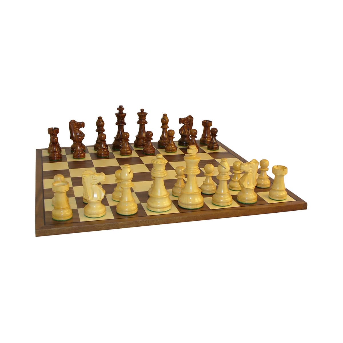 3.5" Sheesham French Chess Set with Walnut Board