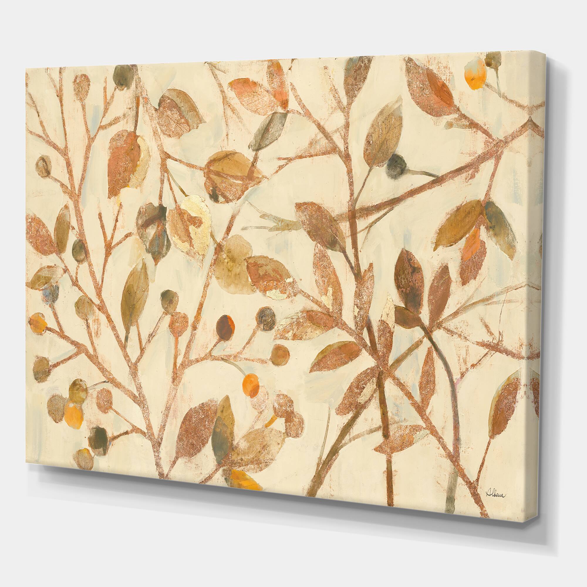 Designart - Copper Branches Composition - Lake House Premium Canvas Wall Art