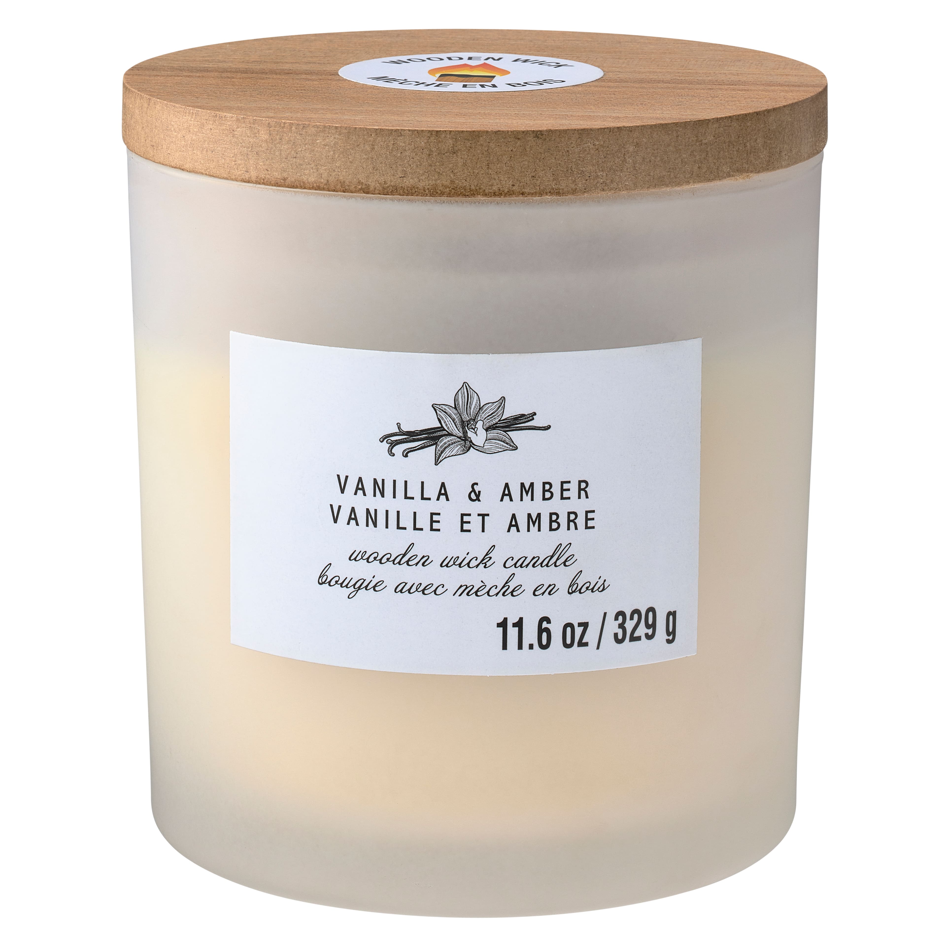 Vanilla &#x26; Amber Wooden Wick Jar Candle by Ashland&#xAE;