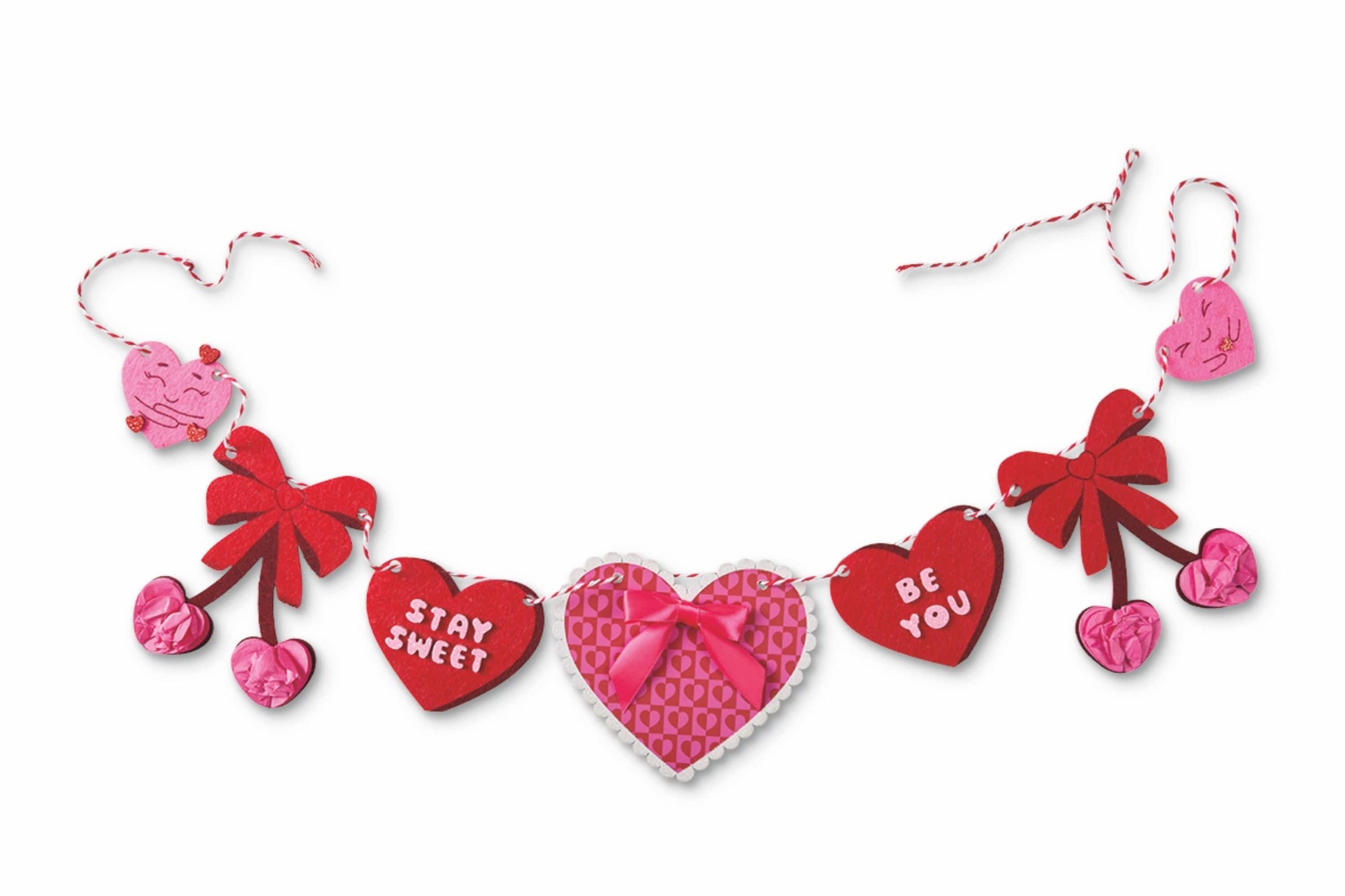 Valentine's Day Hearts & Cherries Felt Garland Craft Kit by Creatology™