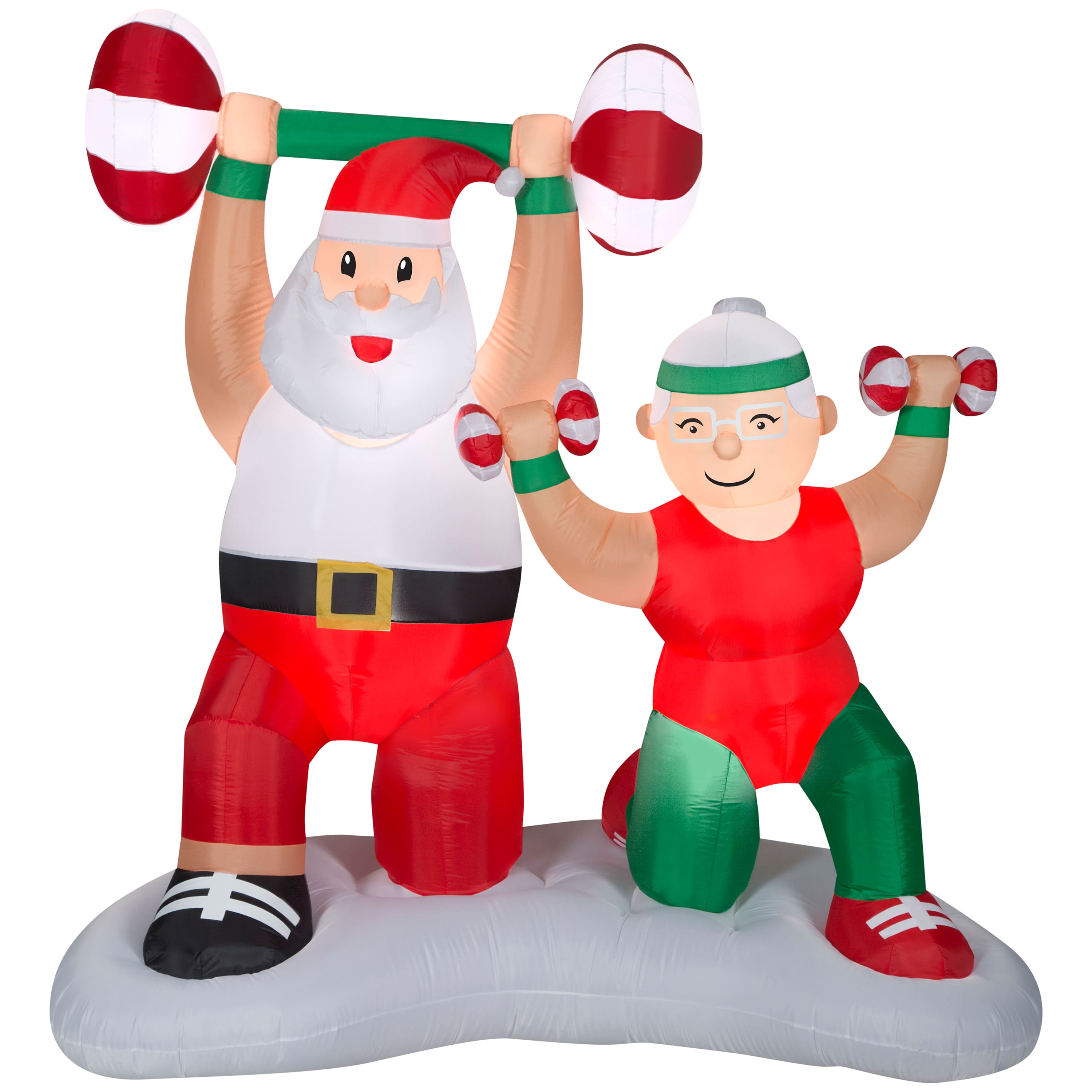 6.5ft. Airblown® Inflatable Santa & Mrs. Claus Workout Scene