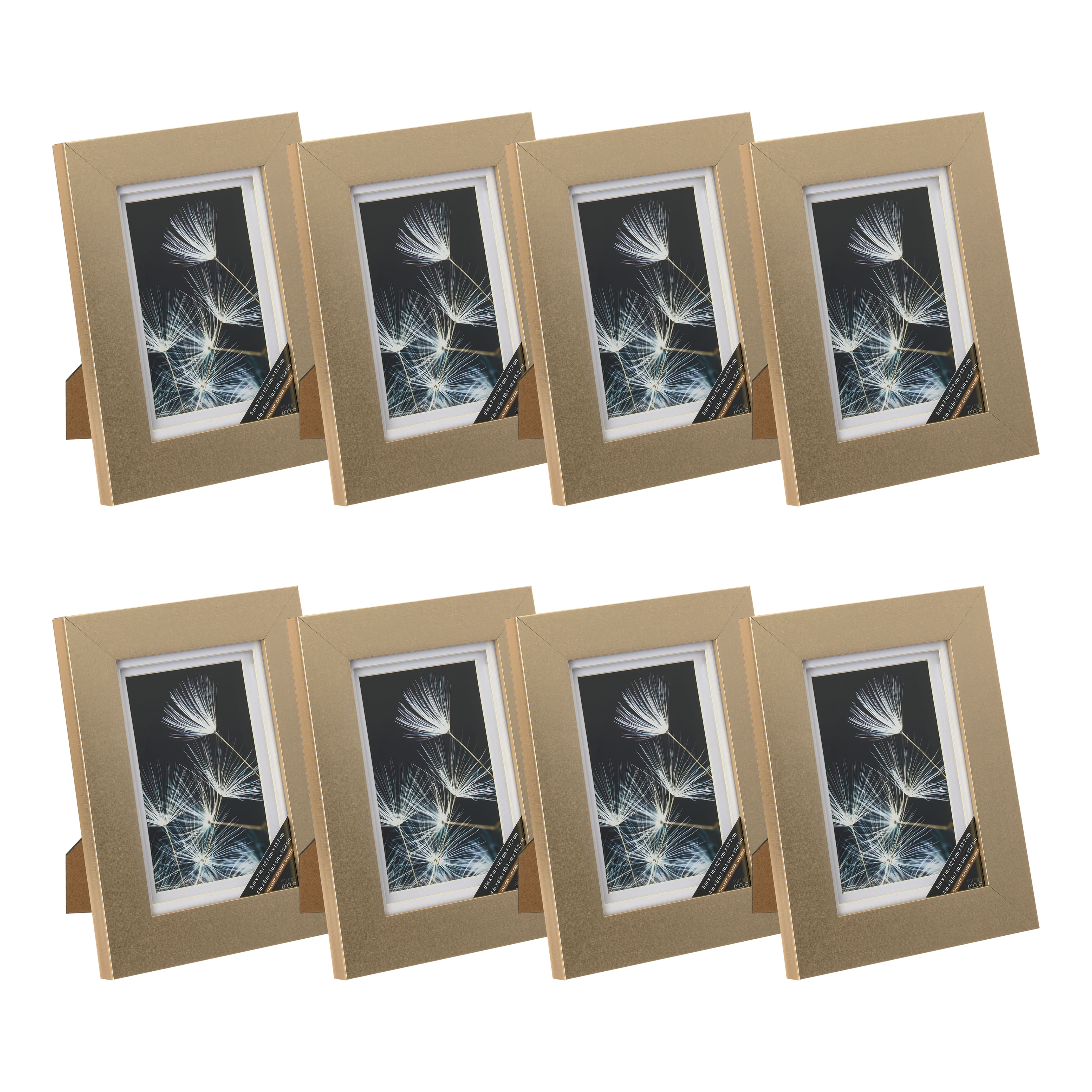 8 Pack: Champagne 4"x 6" Gallery Frame with Double Mat by Studio Décor®