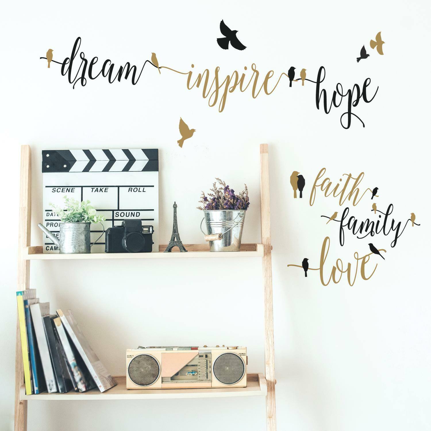 RoomMates Inspirational Words With Birds Peel &#x26; Stick Wall Decals