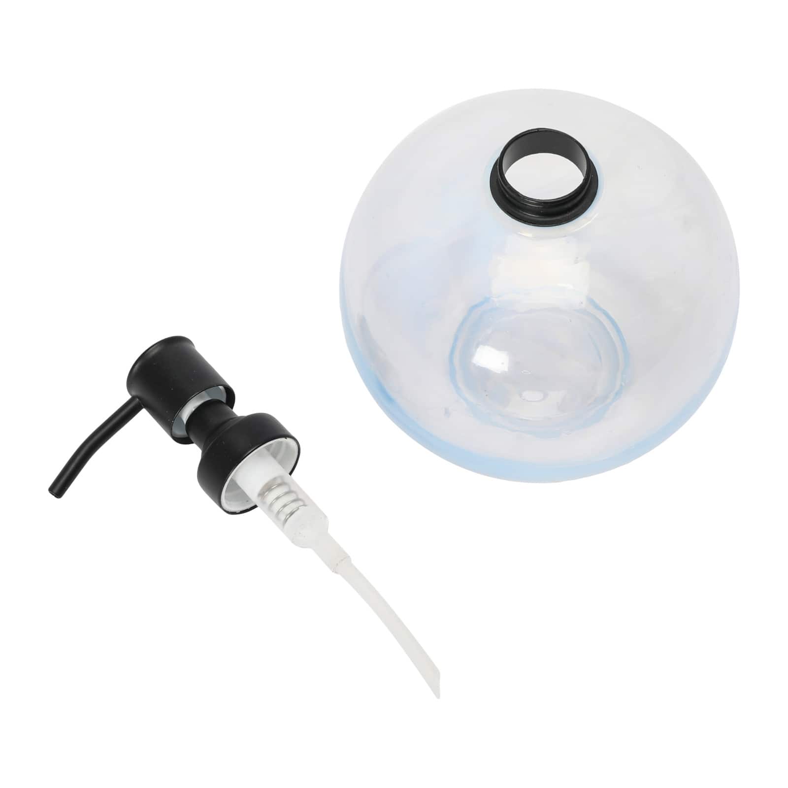 Hello Honey® White & Black Marbled Glass Soap Dispenser with Pump