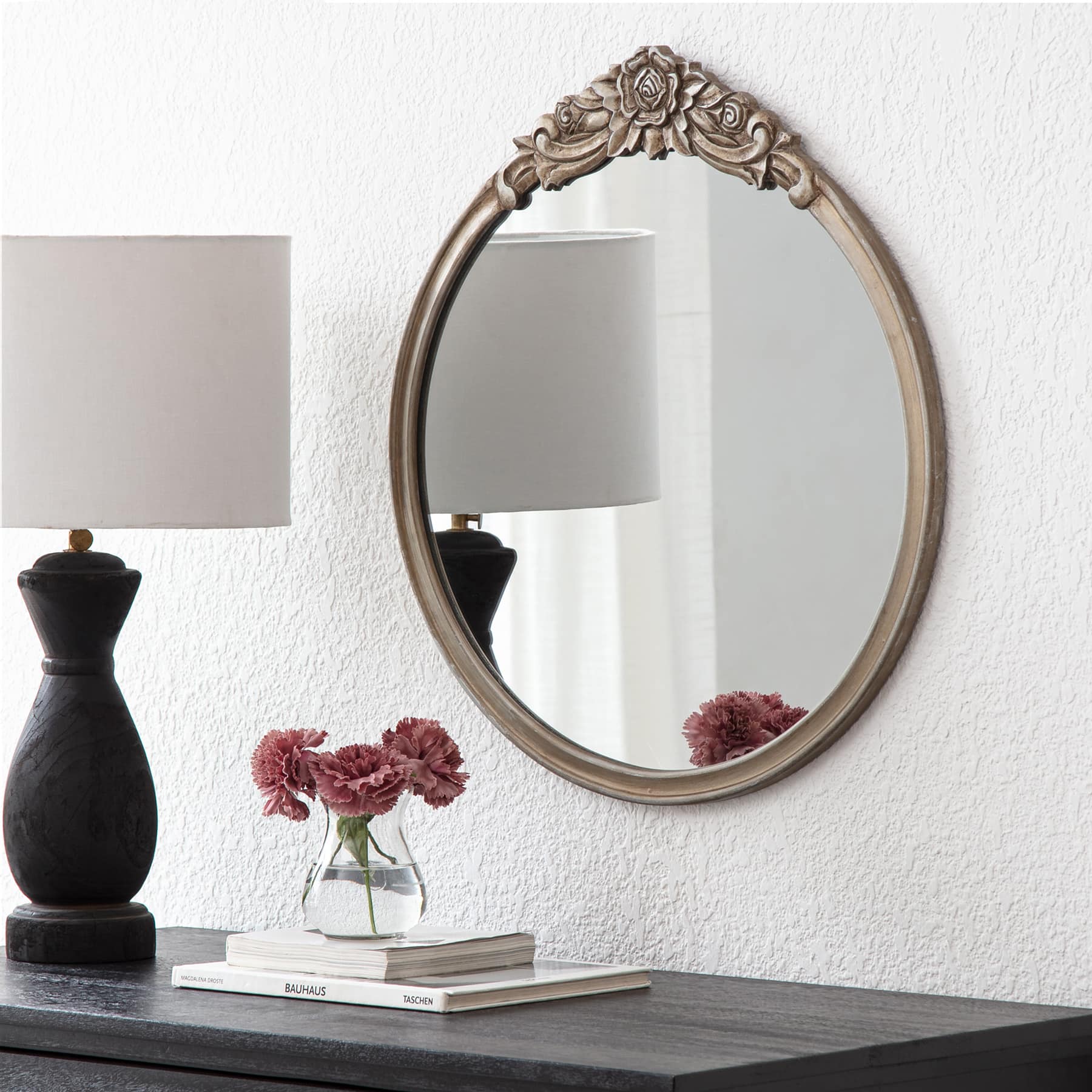 Habitat Alaric 21.5&#x22; Pewter Rosette Framed Mirror