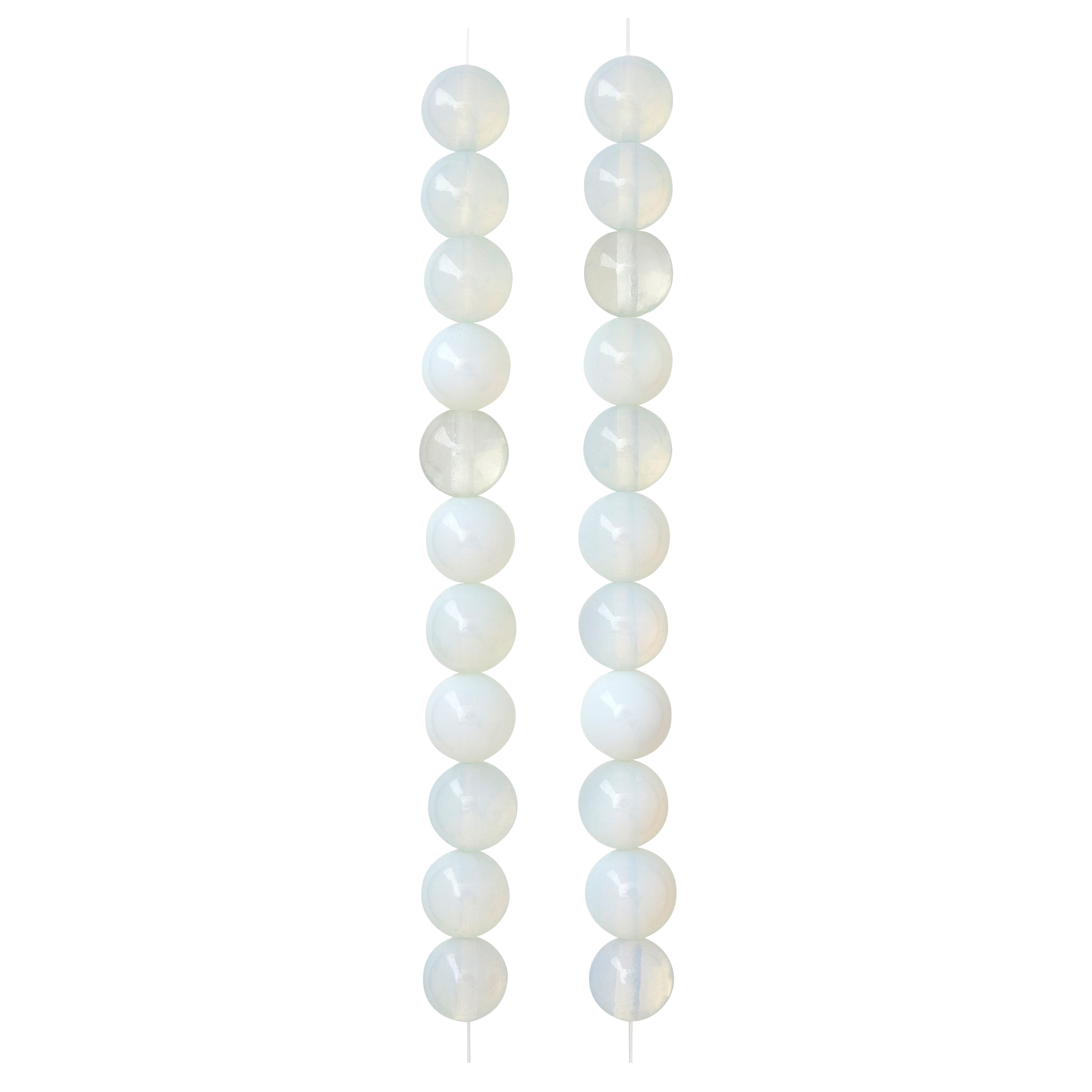 12 Pack: Opal Moonstone Glass Round Beads, 10mm by Bead Landing&#x2122;