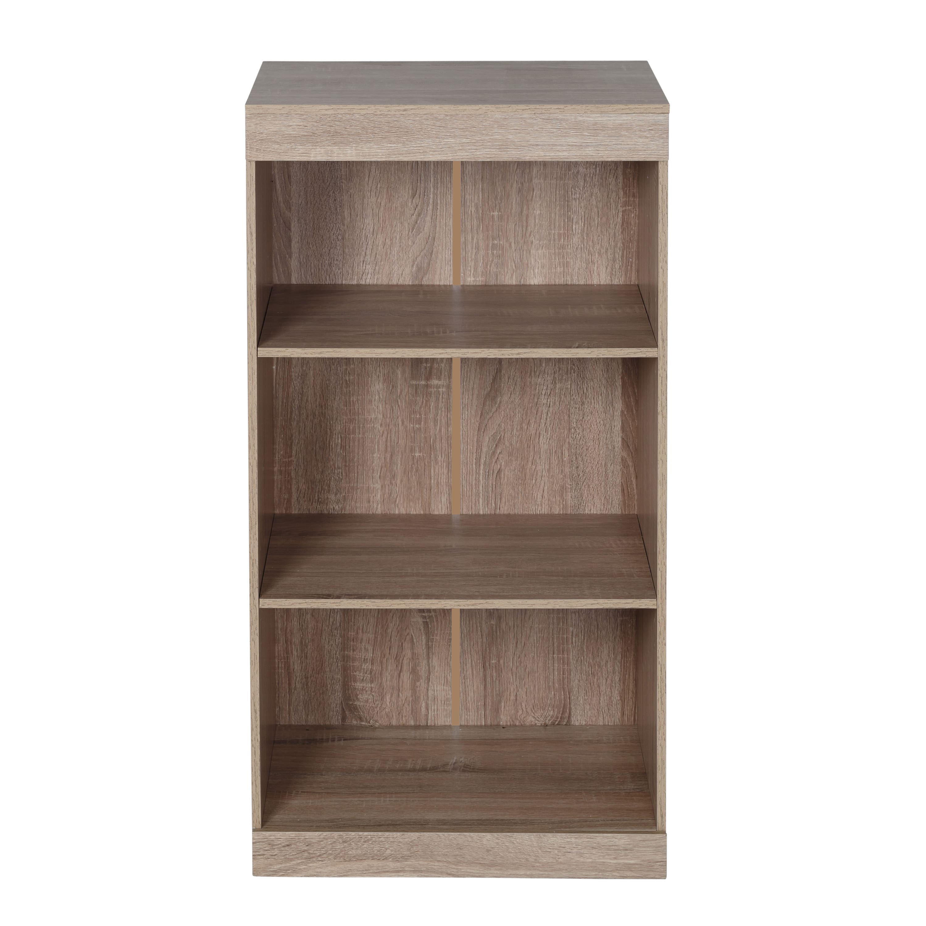 Honey Can Do Brown Freestanding Stackable Shelf Unit with 2 Shelves &#x26; Wood Finish