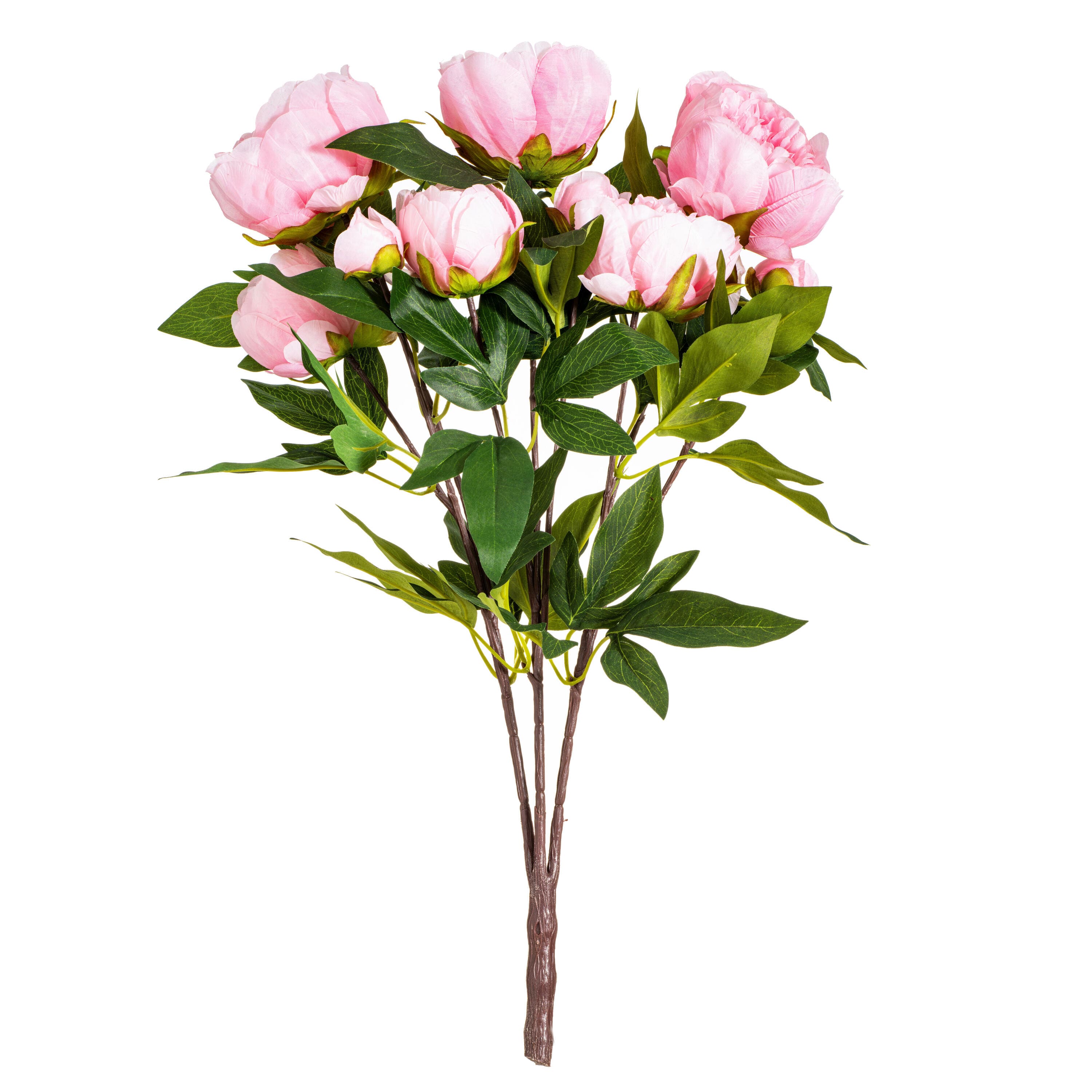23&#x22; Artificial Brush Pink Peony Spray with 6 Flowers
