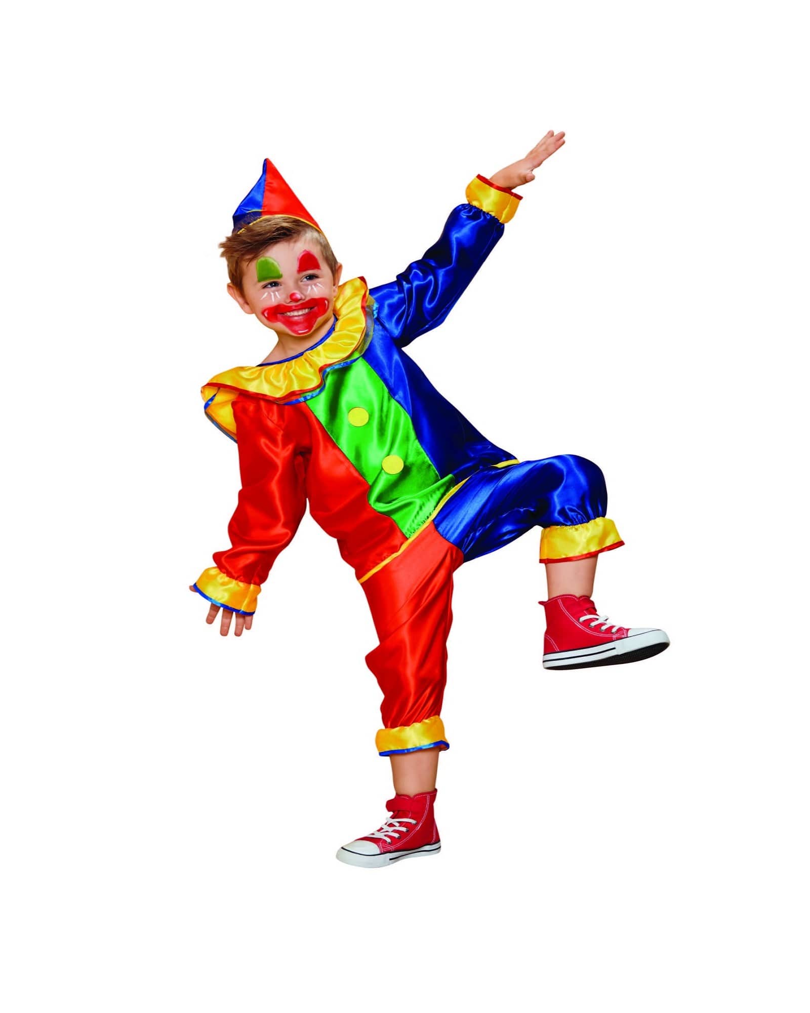 Medium Blue &#x26; Red Clown Suit Child Costume