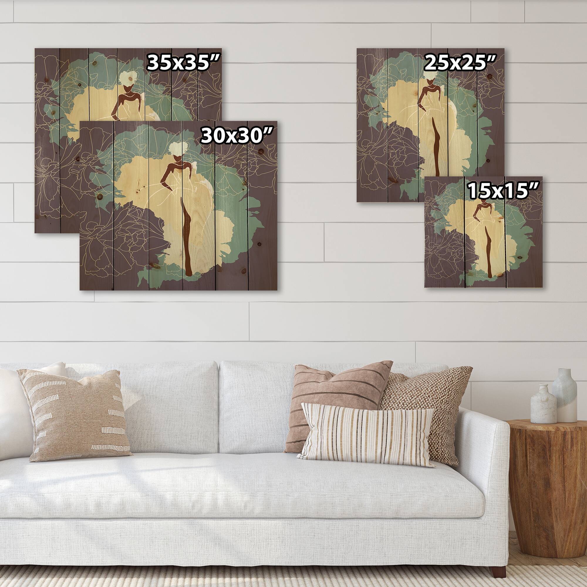 Designart - African American Woman In Gorgeous Wedding Dress - Modern Print on Natural Pine Wood