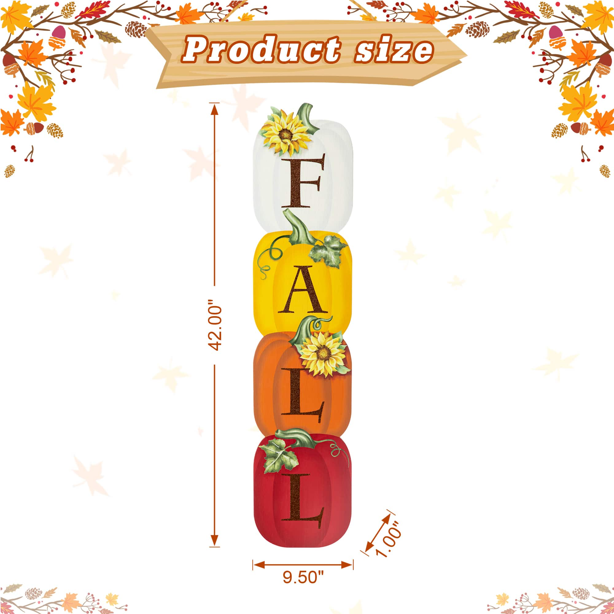 Glitzhome&#xAE; 3.5ft. Fall Wood Stacked Pumpkin Porch D&#xE9;cor