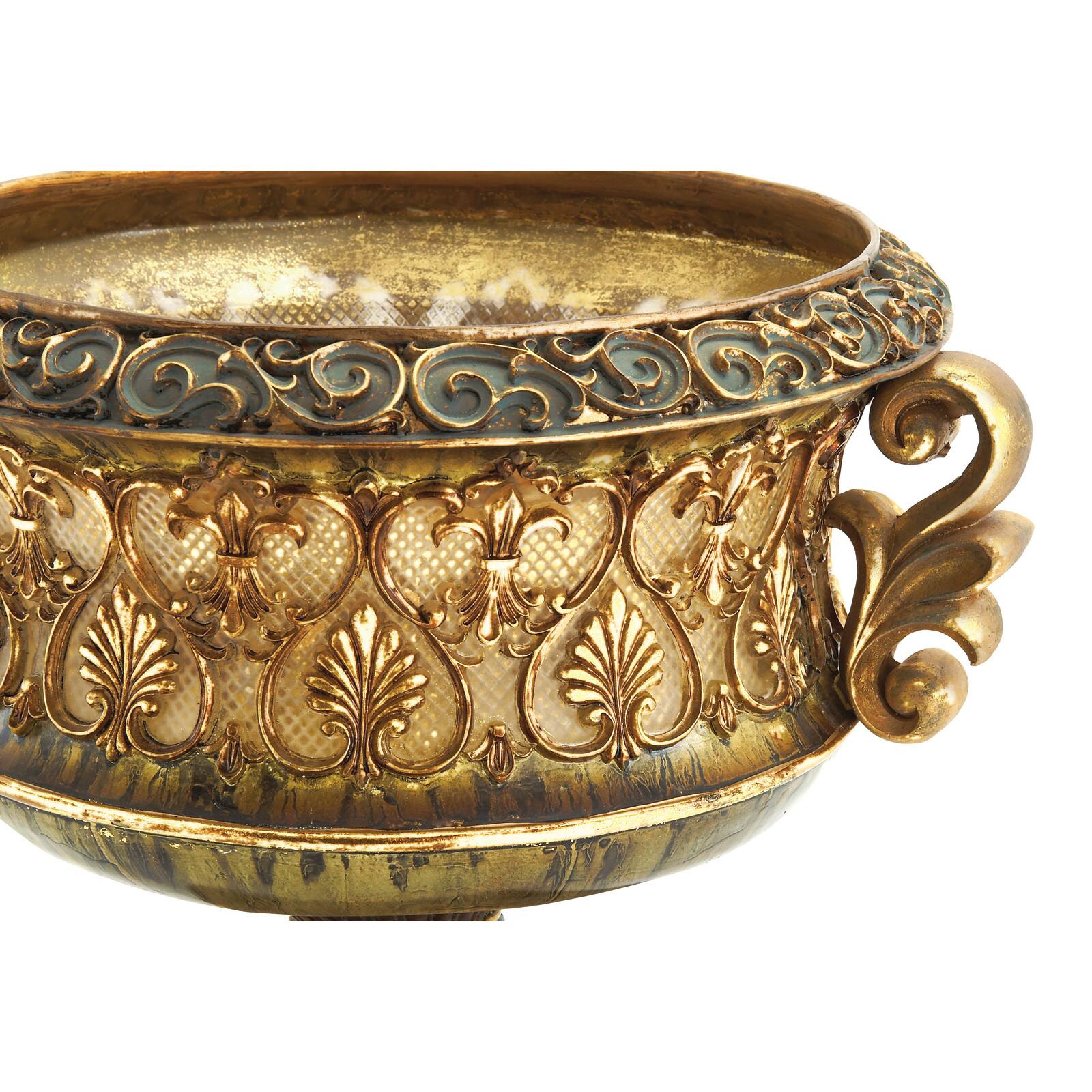 15&#x22; Gold Traditional Decorative Bowl