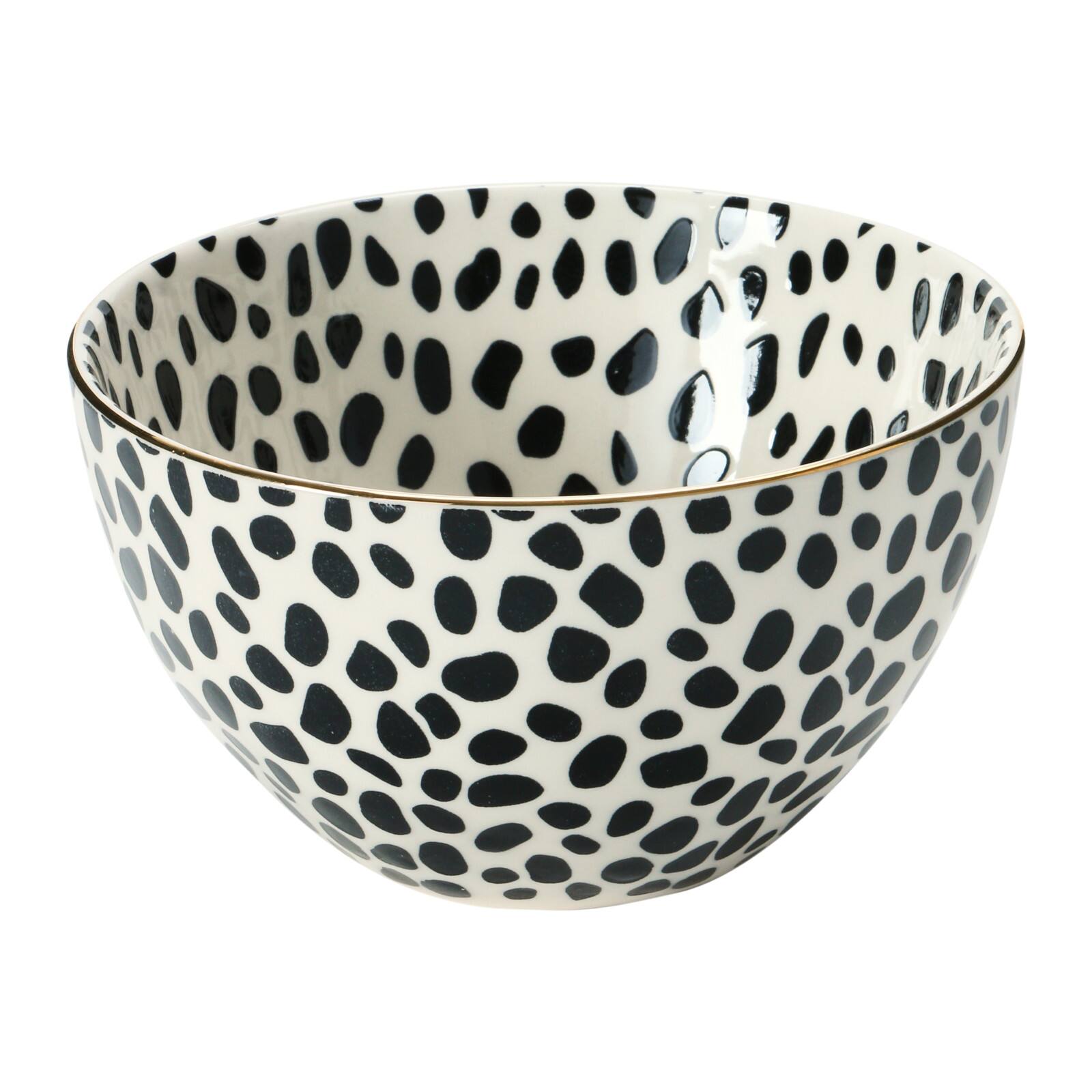 Hello Honey® 5'' Black & White Round Stoneware Bowl, 4ct.