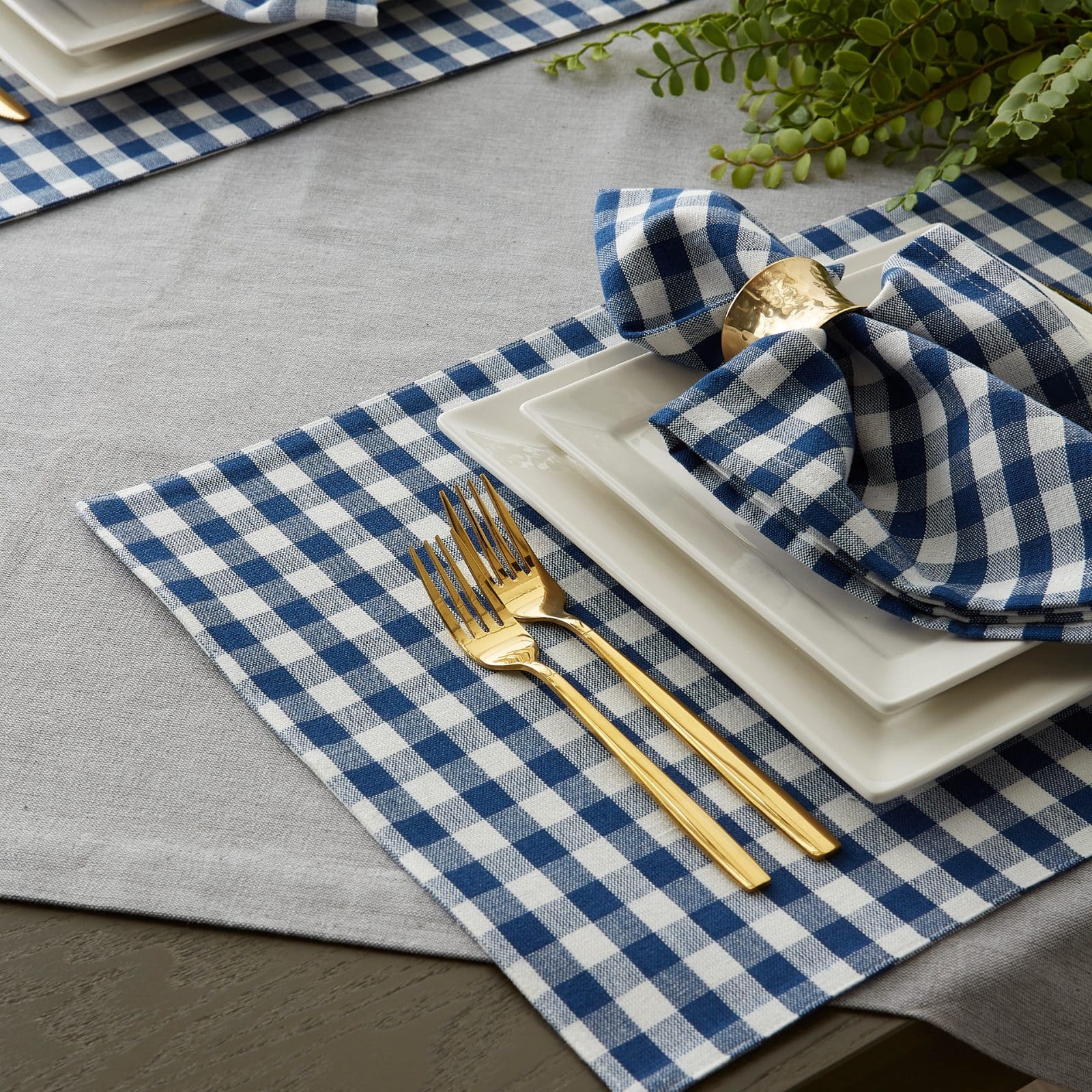 DII® Reversible Gingham & Buffalo Check Placemat Set, 4ct.