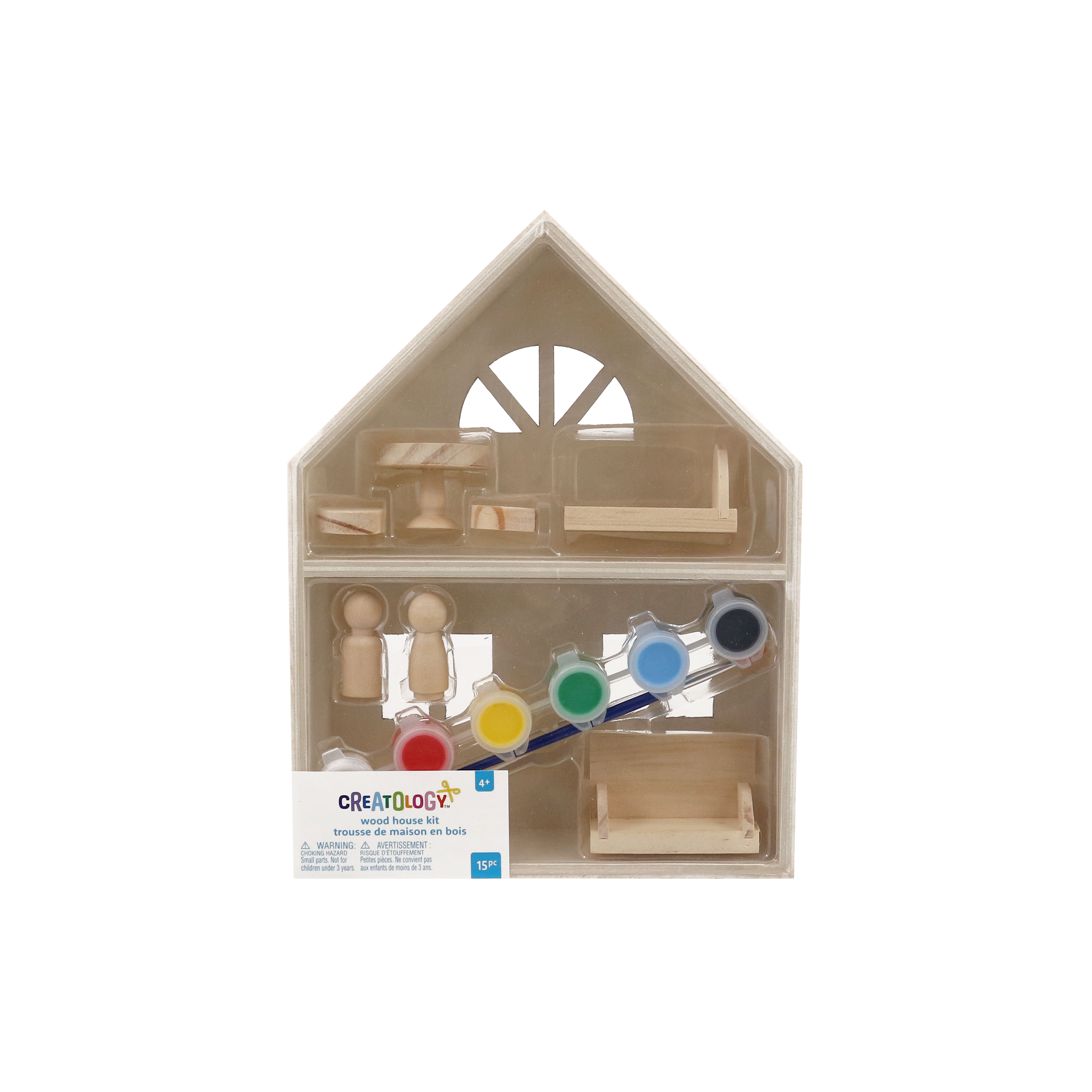 12 Pack: Wood House Kit by Creatology&#x2122;